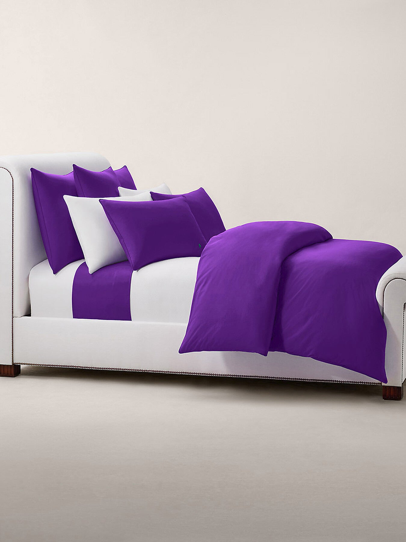 Polo Player Square Pillowcase Collection Purple