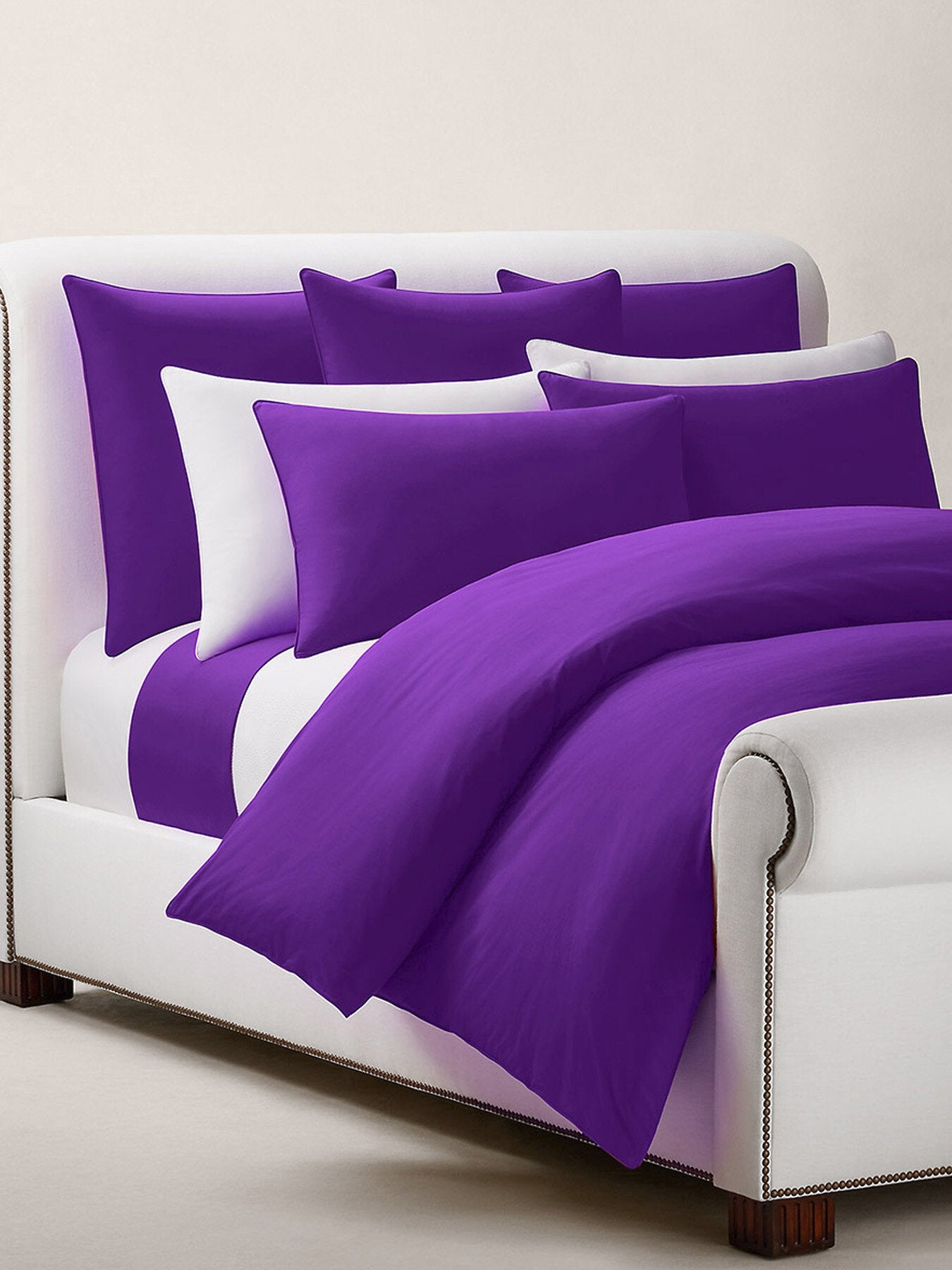 Polo Player Square Pillowcase Collection Purple
