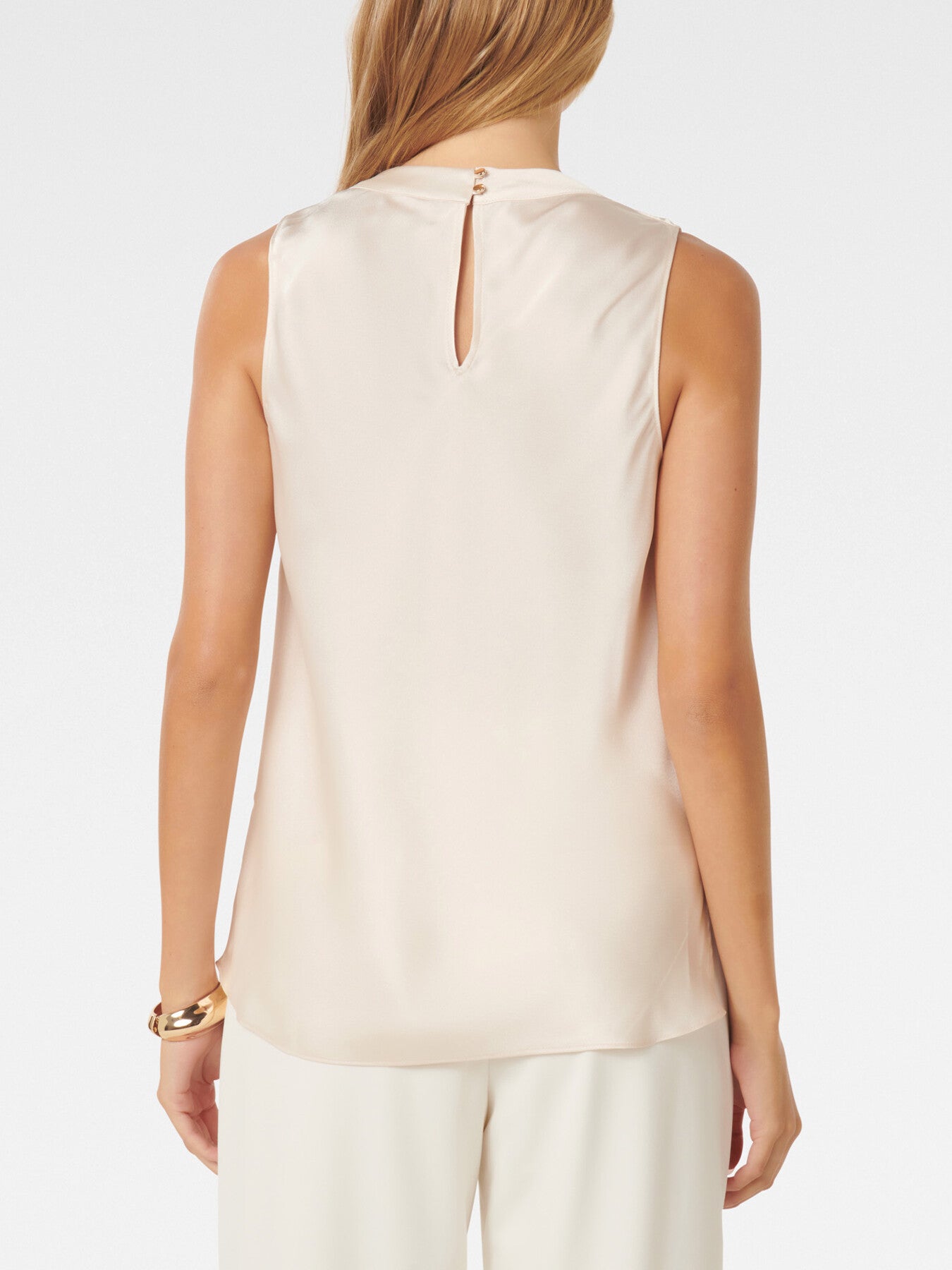 Sallie Satin Cowl Neck Tank Top