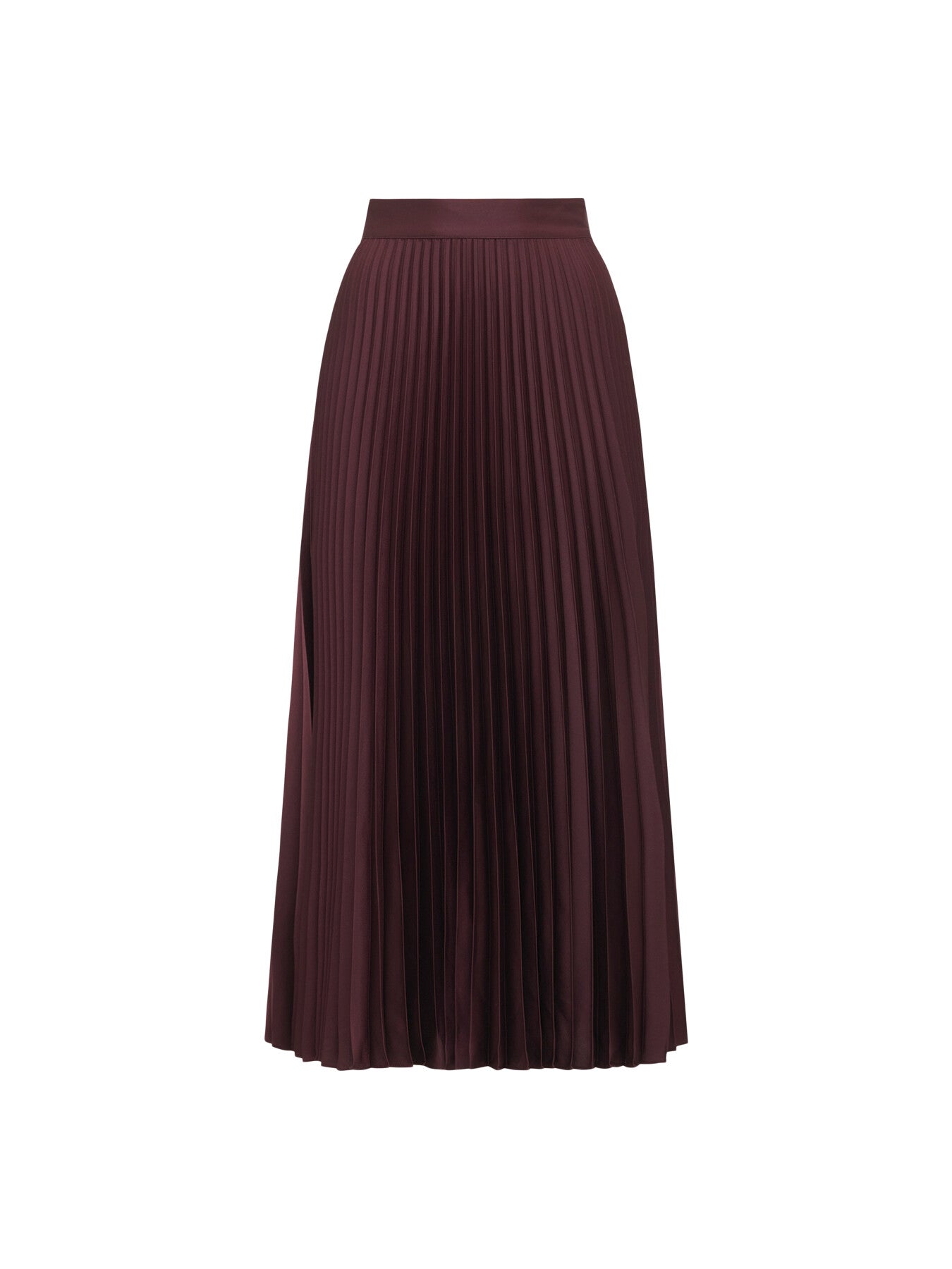 Estelle Satin Pleated Midi Skirt