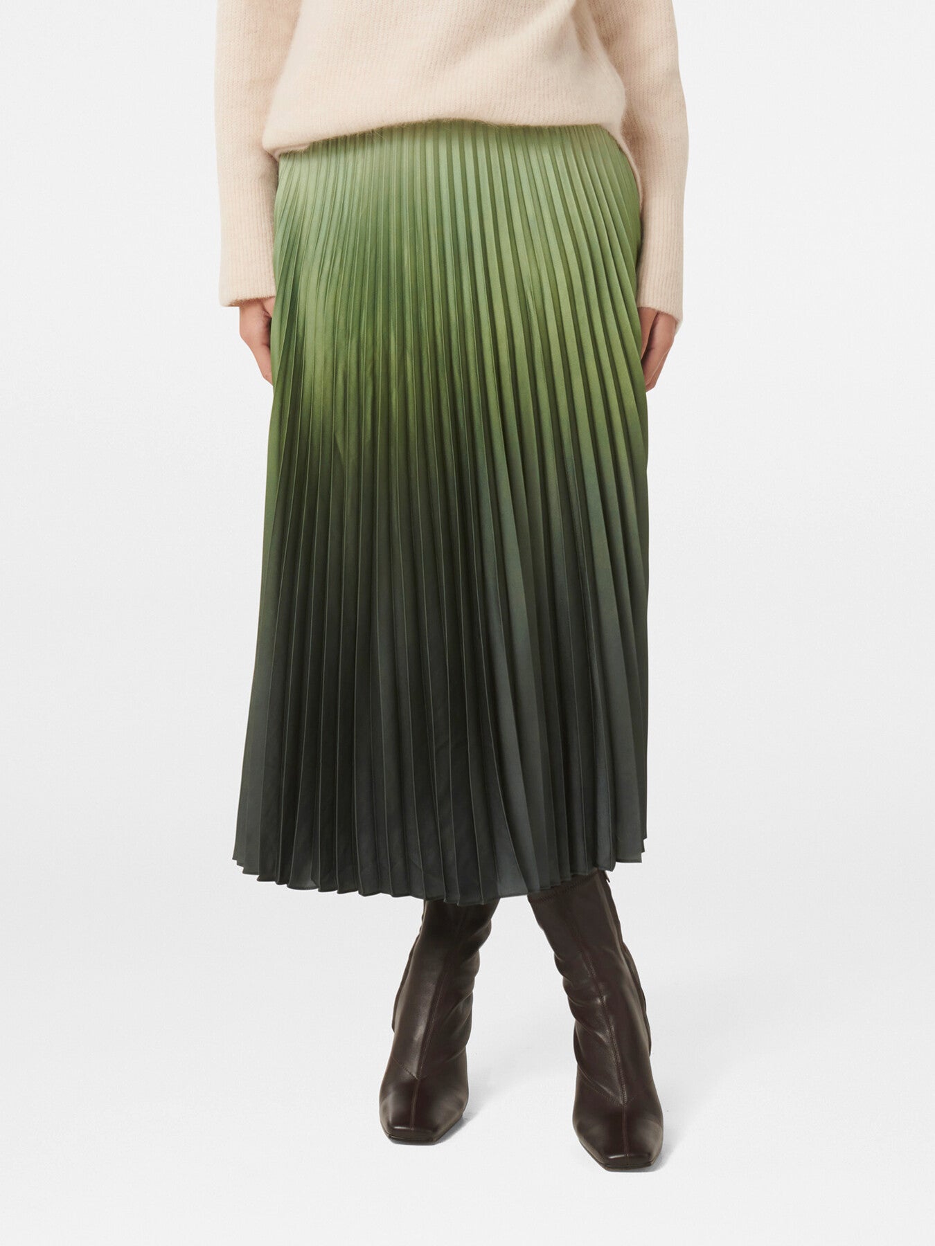 Evangeline Satin Pleated Skirt