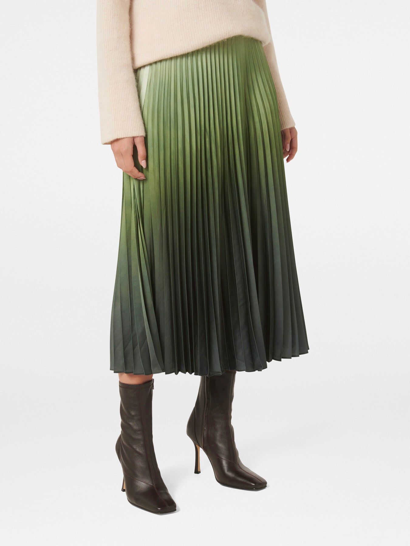 Evangeline Satin Pleated Skirt