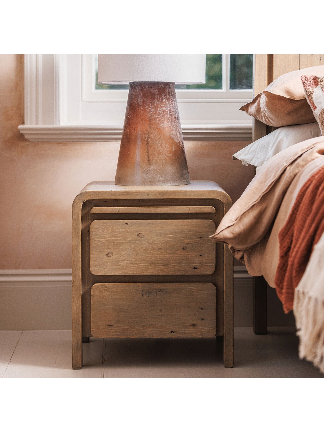 Tosca Reclaimed Wood 2 Drawer Bedside Cabinet