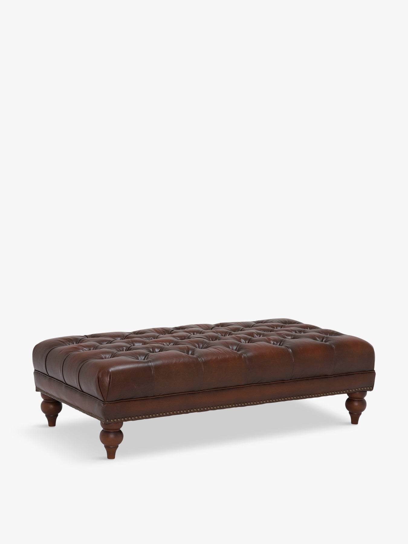 Ullswater Rectangular Footstool, Vintage Tabac
