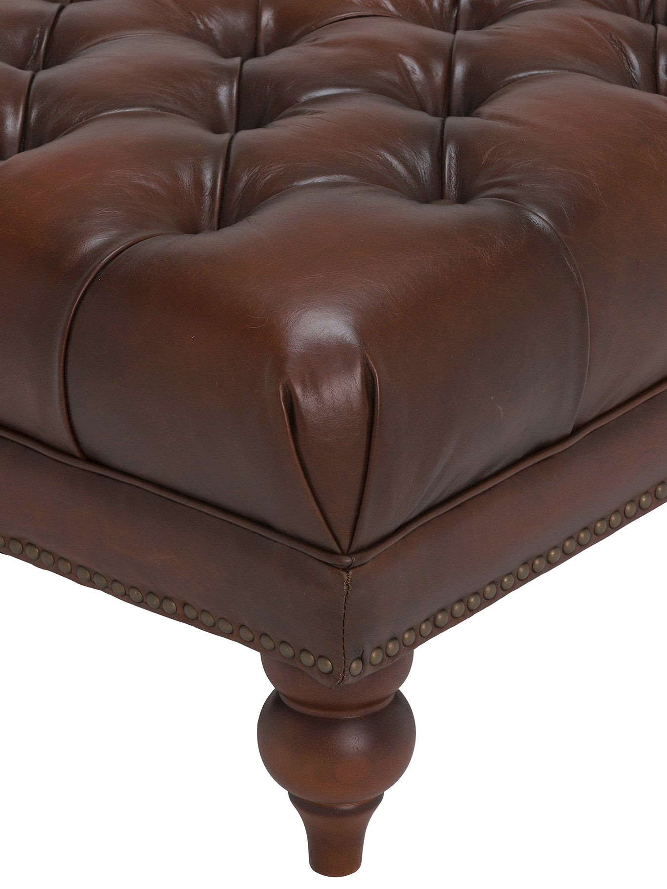 Ullswater Rectangular Footstool, Vintage Tabac