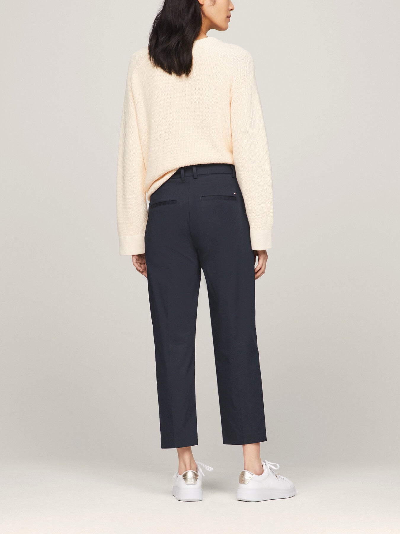 Cotton Blend Slim Fit Straight Leg Chinos