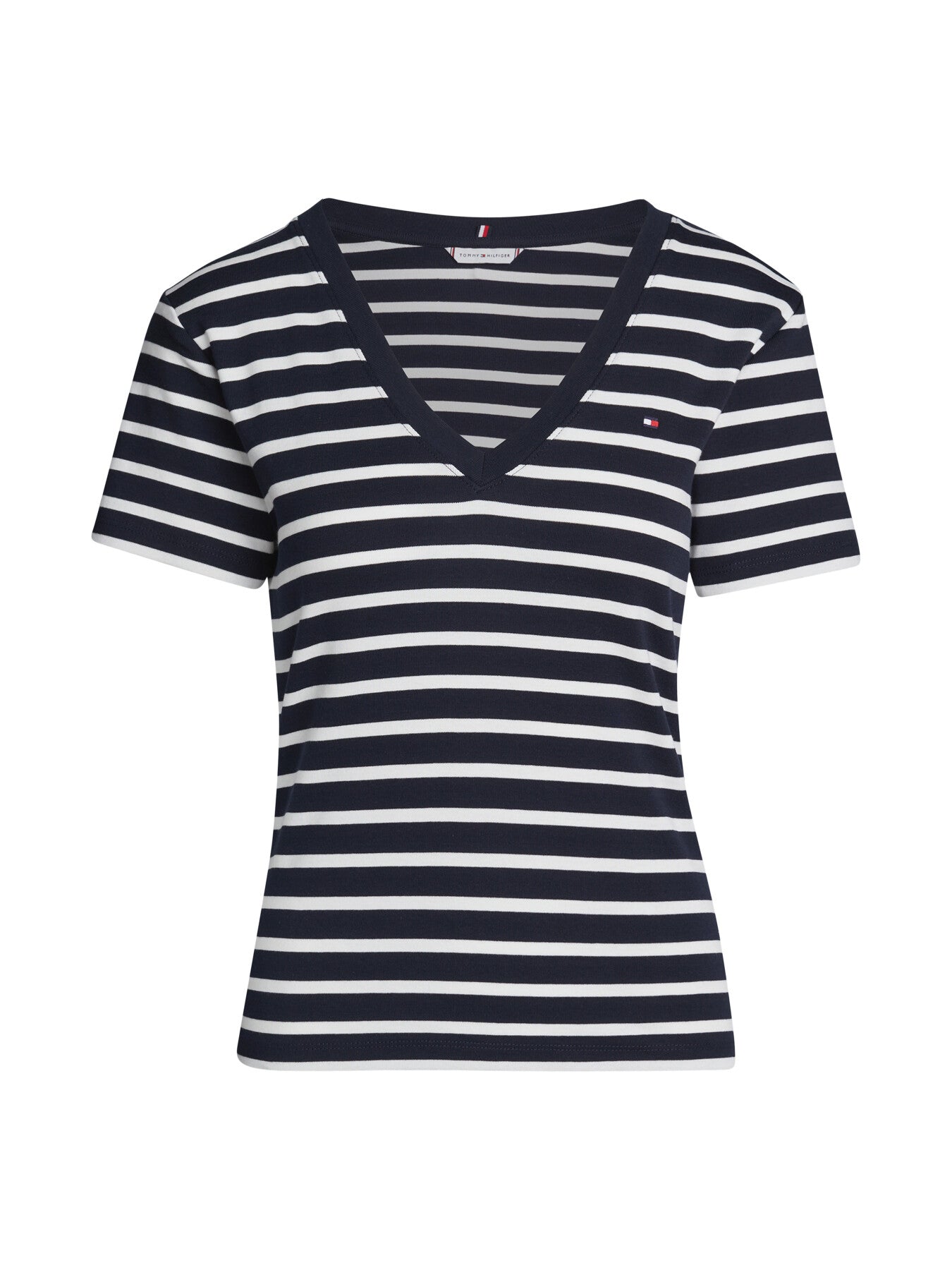V-Neck Slim T-Shirt Stripe