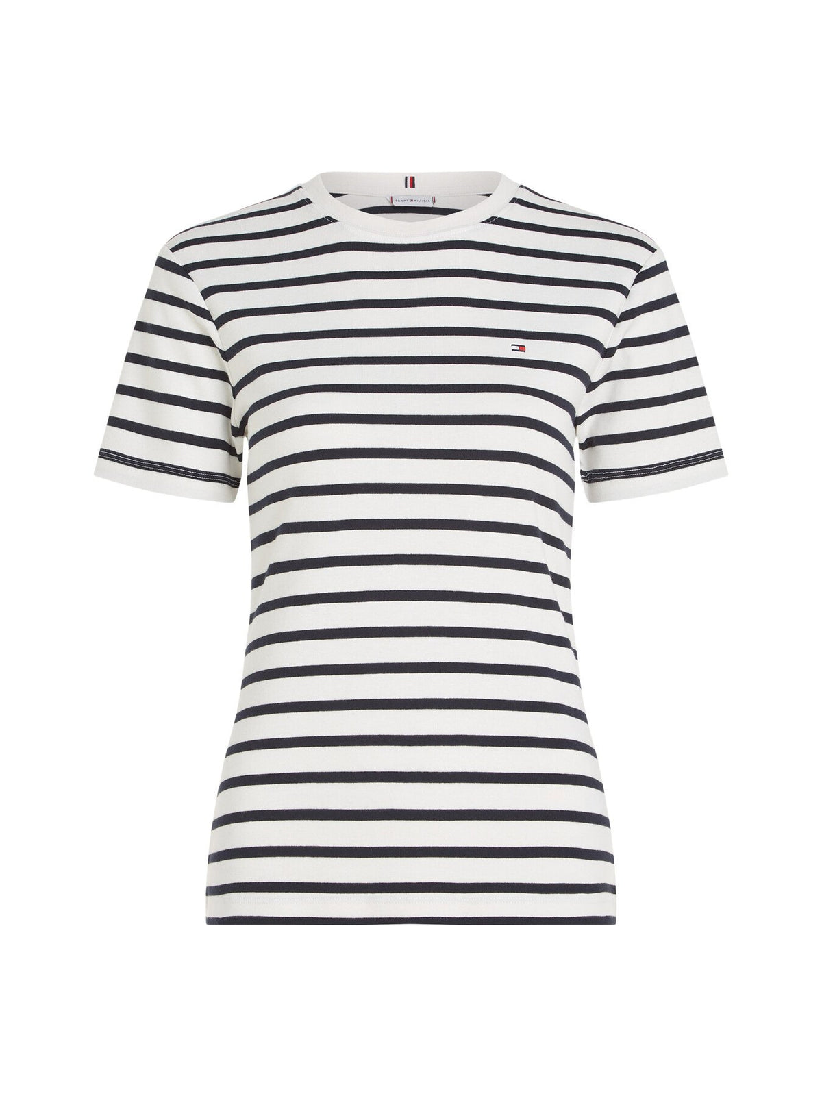 Flag Embroidery Slim Fit Striped T-Sh