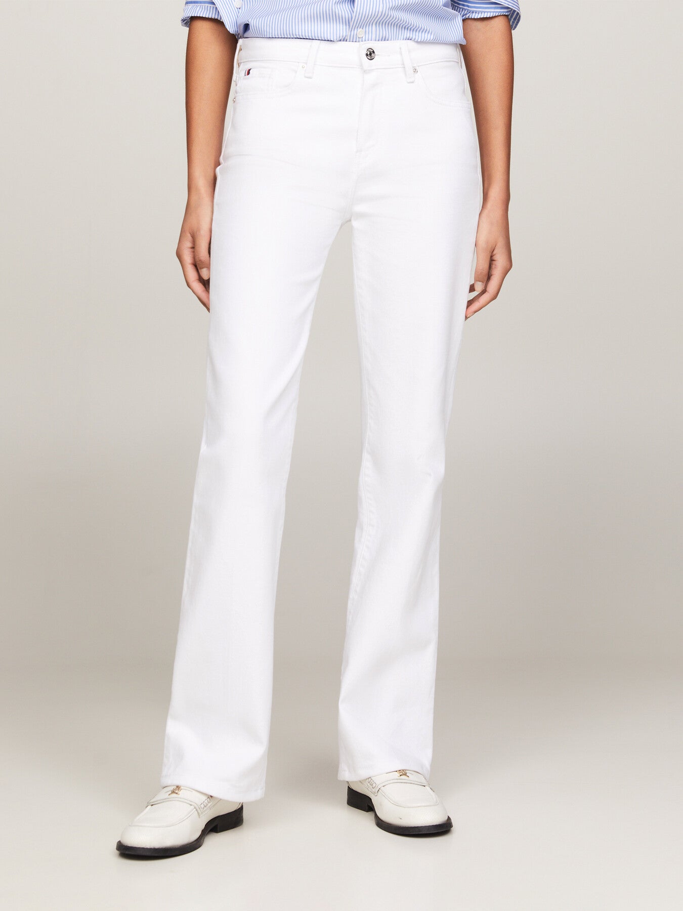 Mid Rise Bootcut White Jeans
