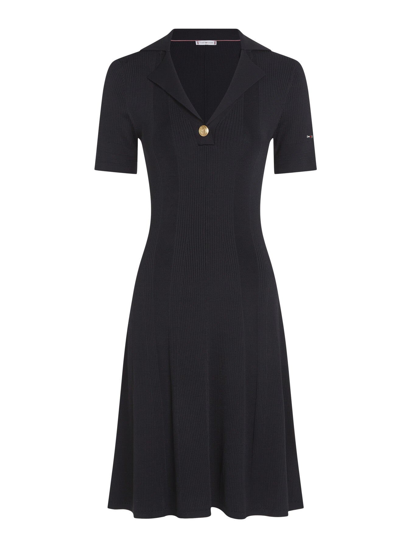 Ribbed Polo Fit And Flare Sweater Dress – Fenwick