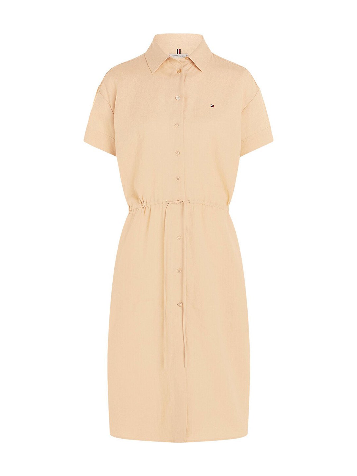 Linen Relaxed Short Sleeve Shirt Dress
