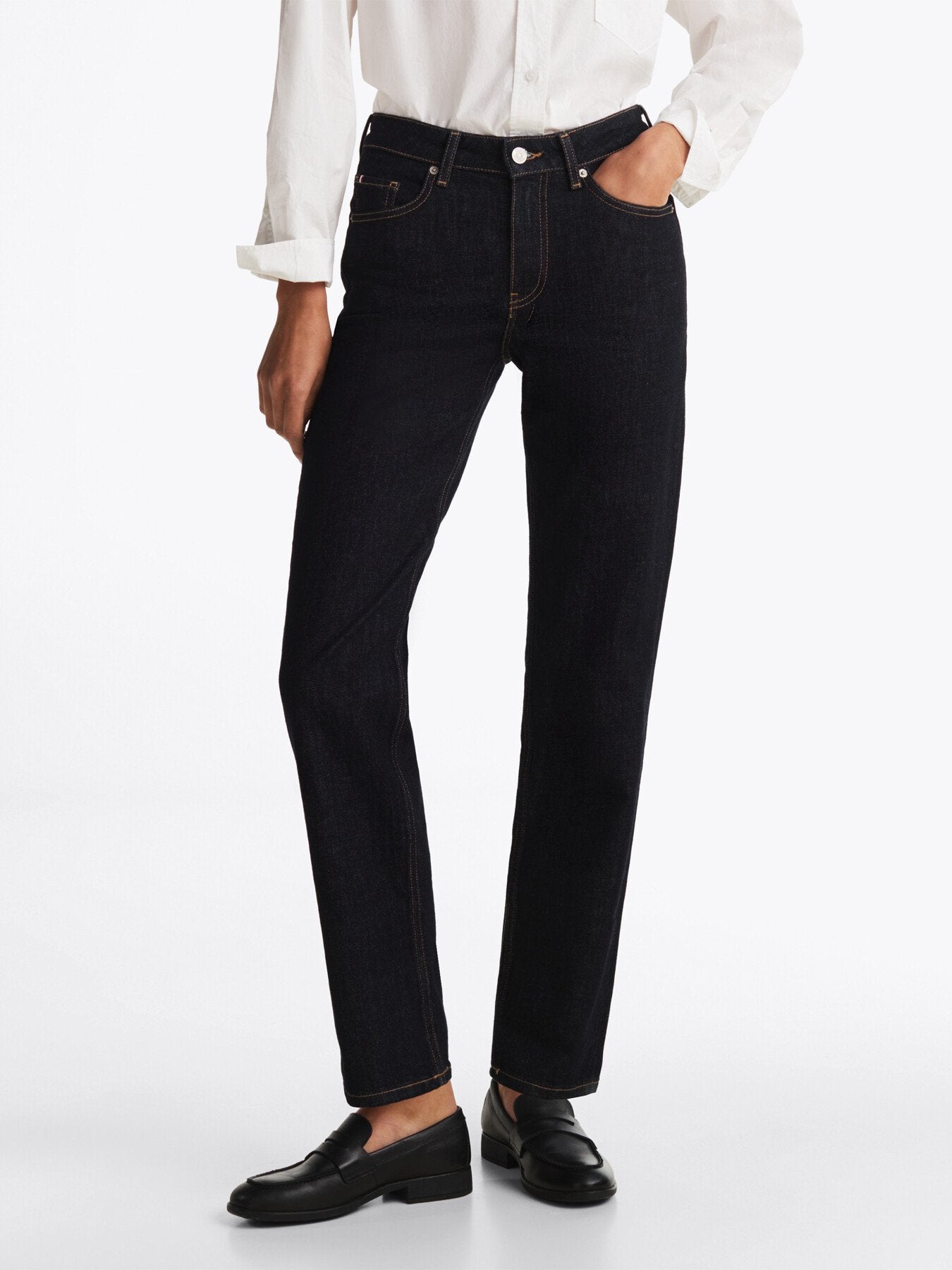 Mid Rise Classic Straight Jeans