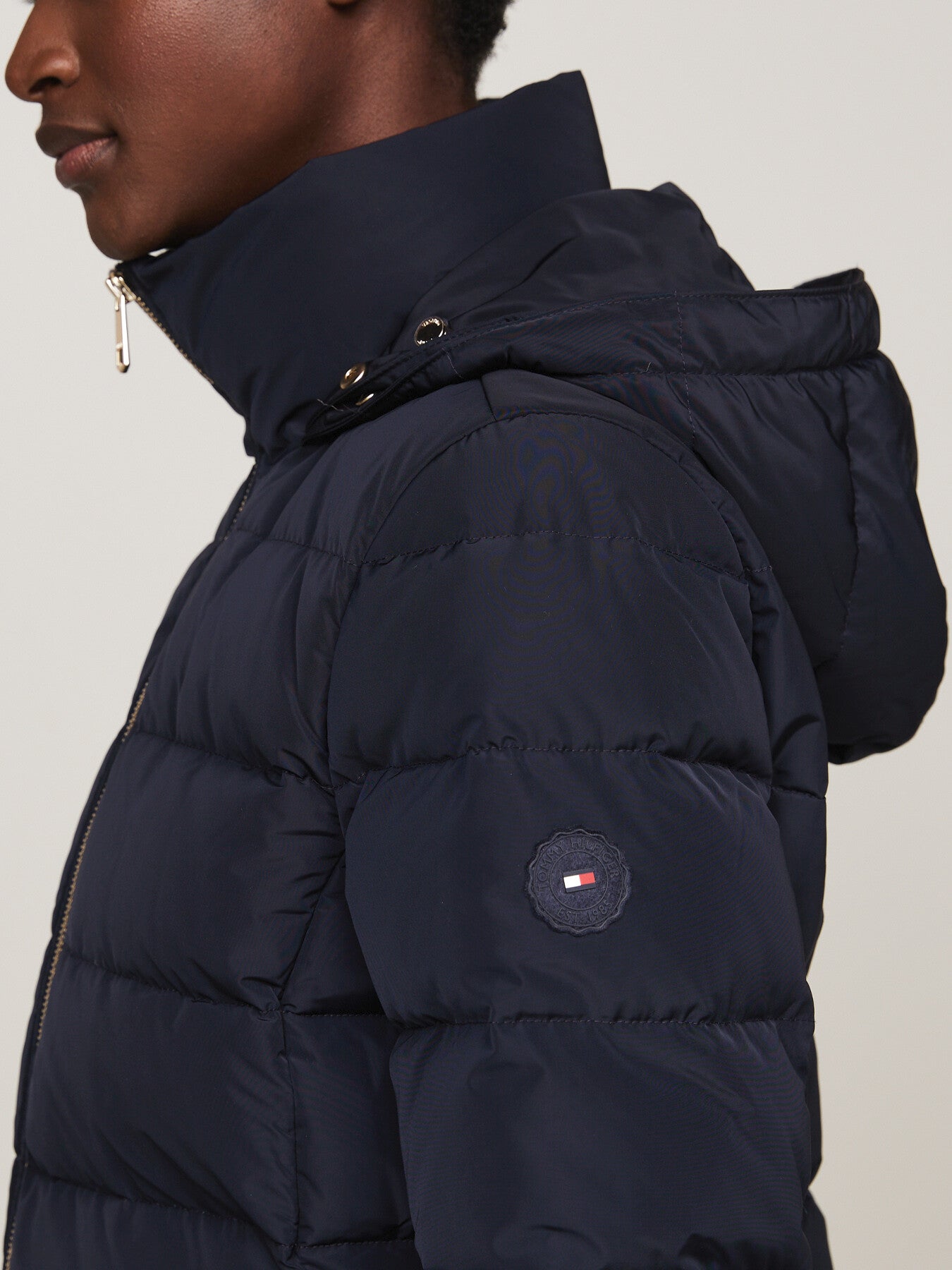 Down Fur-Trim Hooded Coat