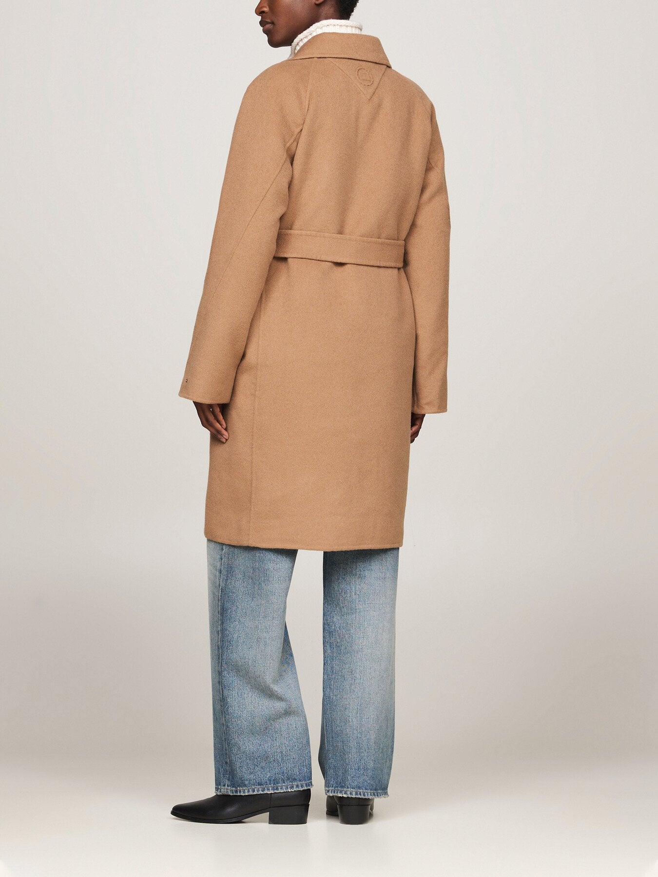 Double Faced Wool Rich Belted Coat