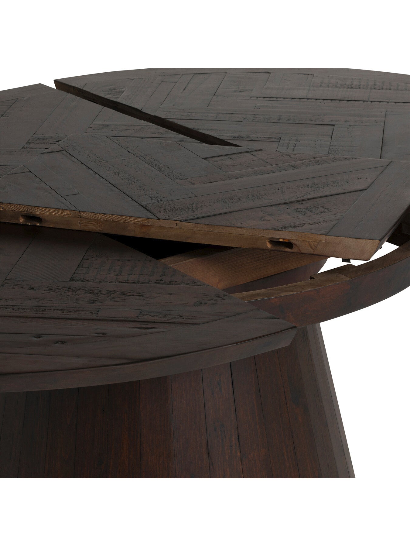 Brown Elon Dark Brown Herringbone Reclaimed Wood 136-176cm E