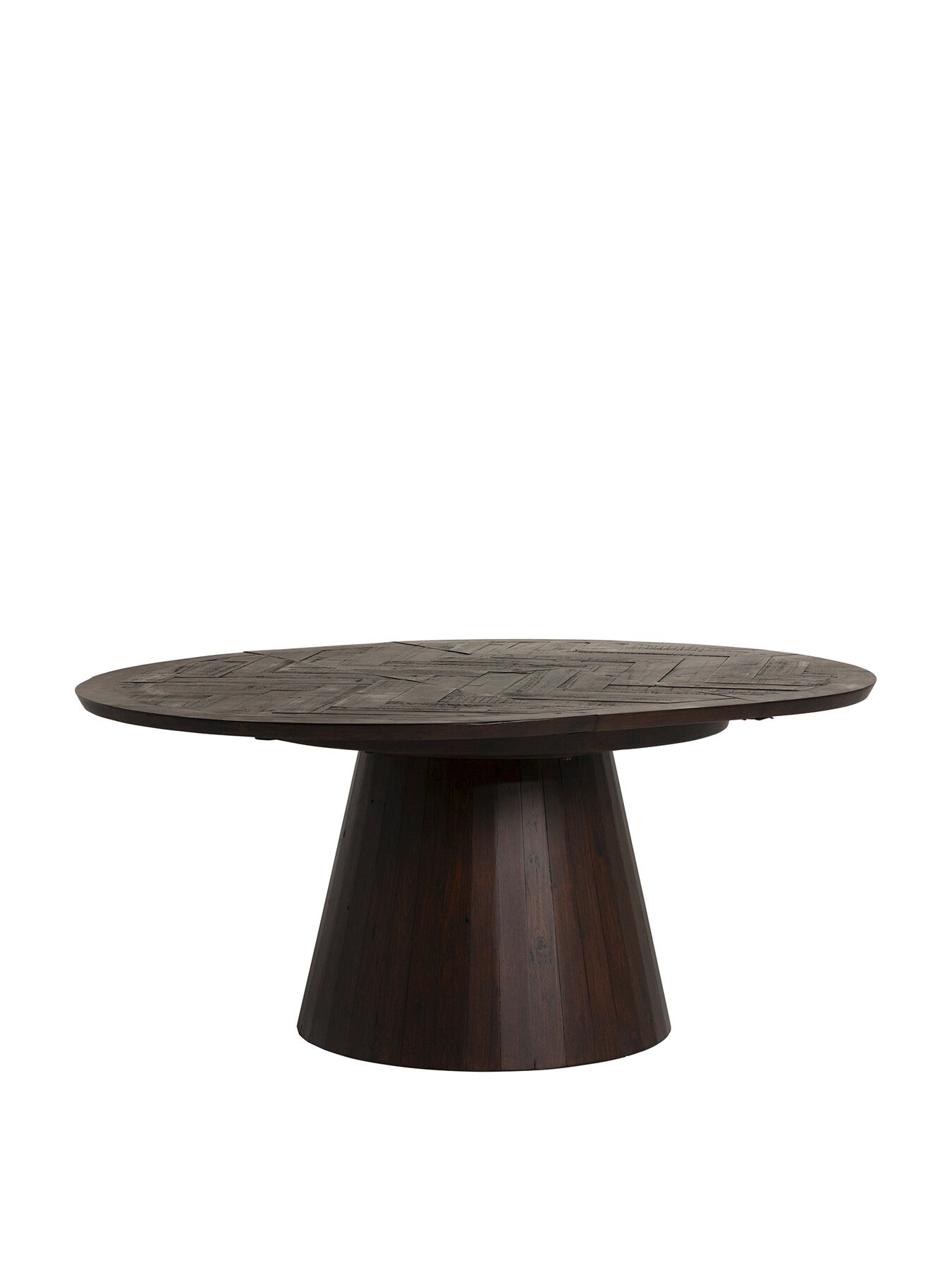 Brown Elon Dark Brown Herringbone Reclaimed Wood 136-176cm E