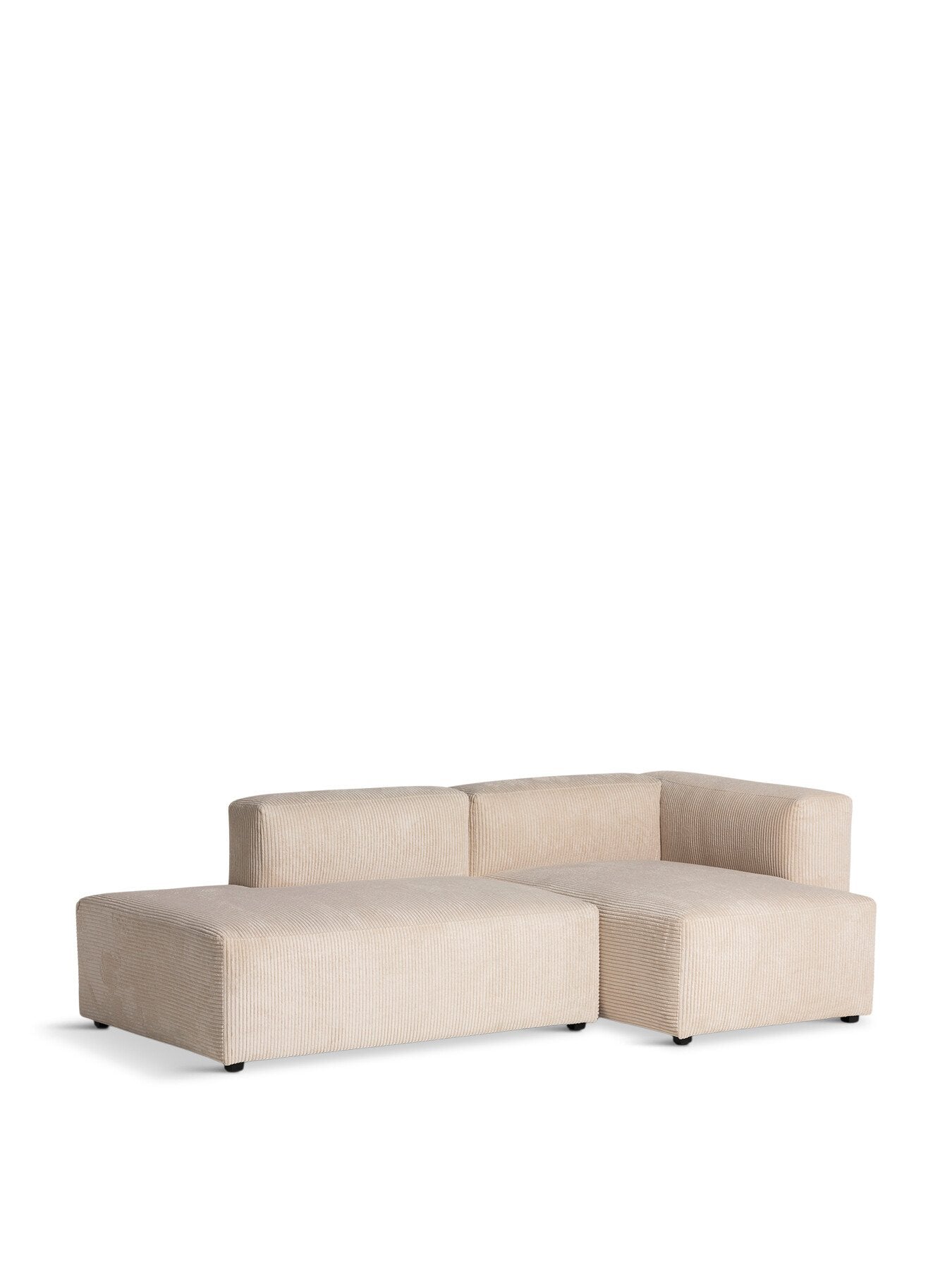 Neutral Boston Cream Velvet Corduroy Right Arm Facing Chaise