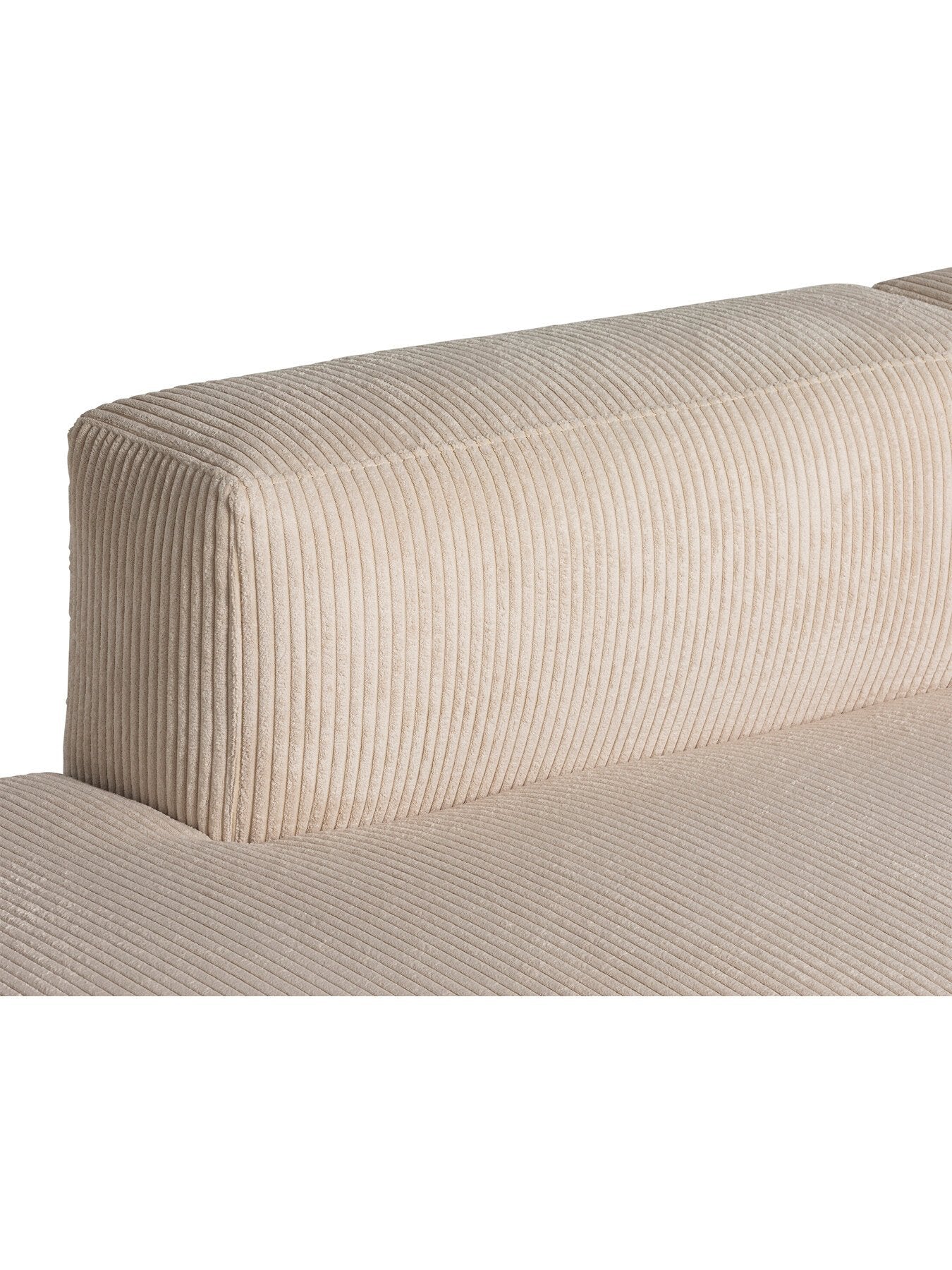 Neutral Boston Cream Velvet Corduroy Right Arm Facing Chaise