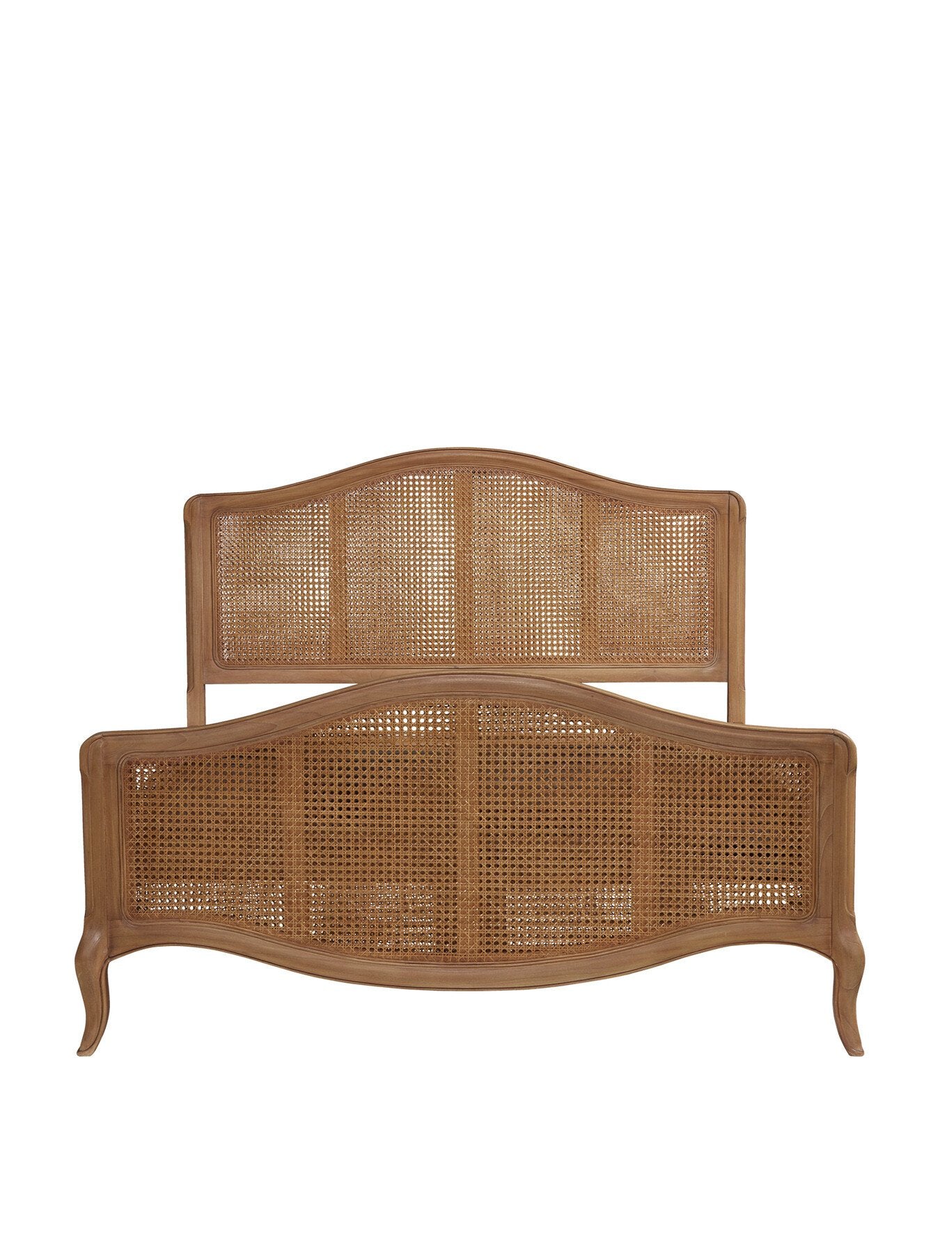 Cecile Brown Rattan And Wood French Style Double Bed