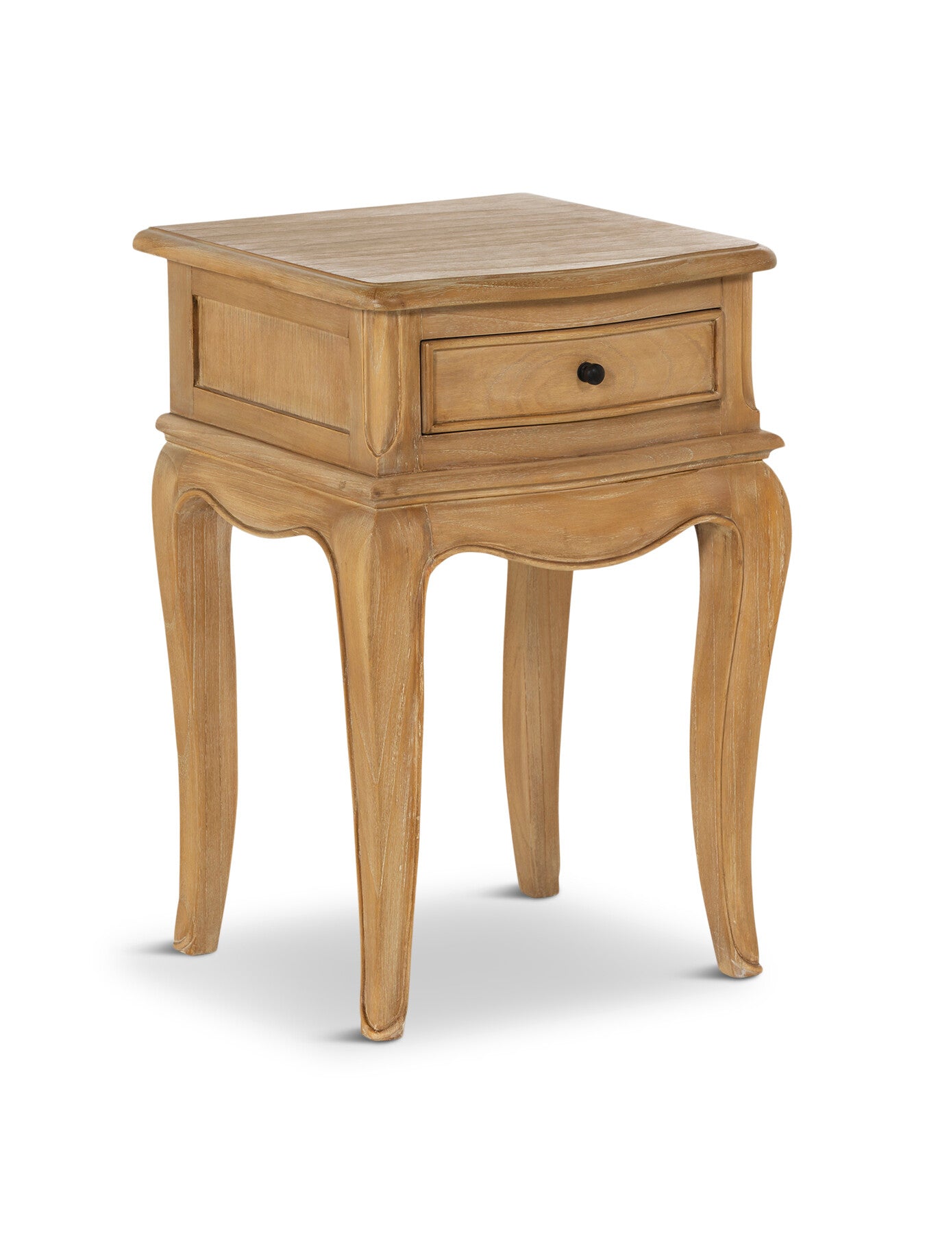 Cecile Light Wooden French Style 1 Drawer Bedside Table