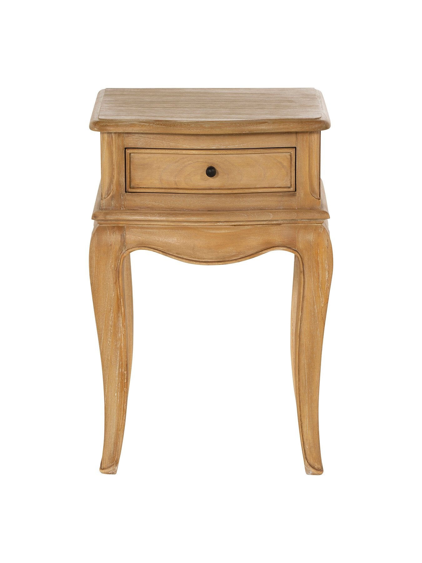 Cecile Light Wooden French Style 1 Drawer Bedside Table