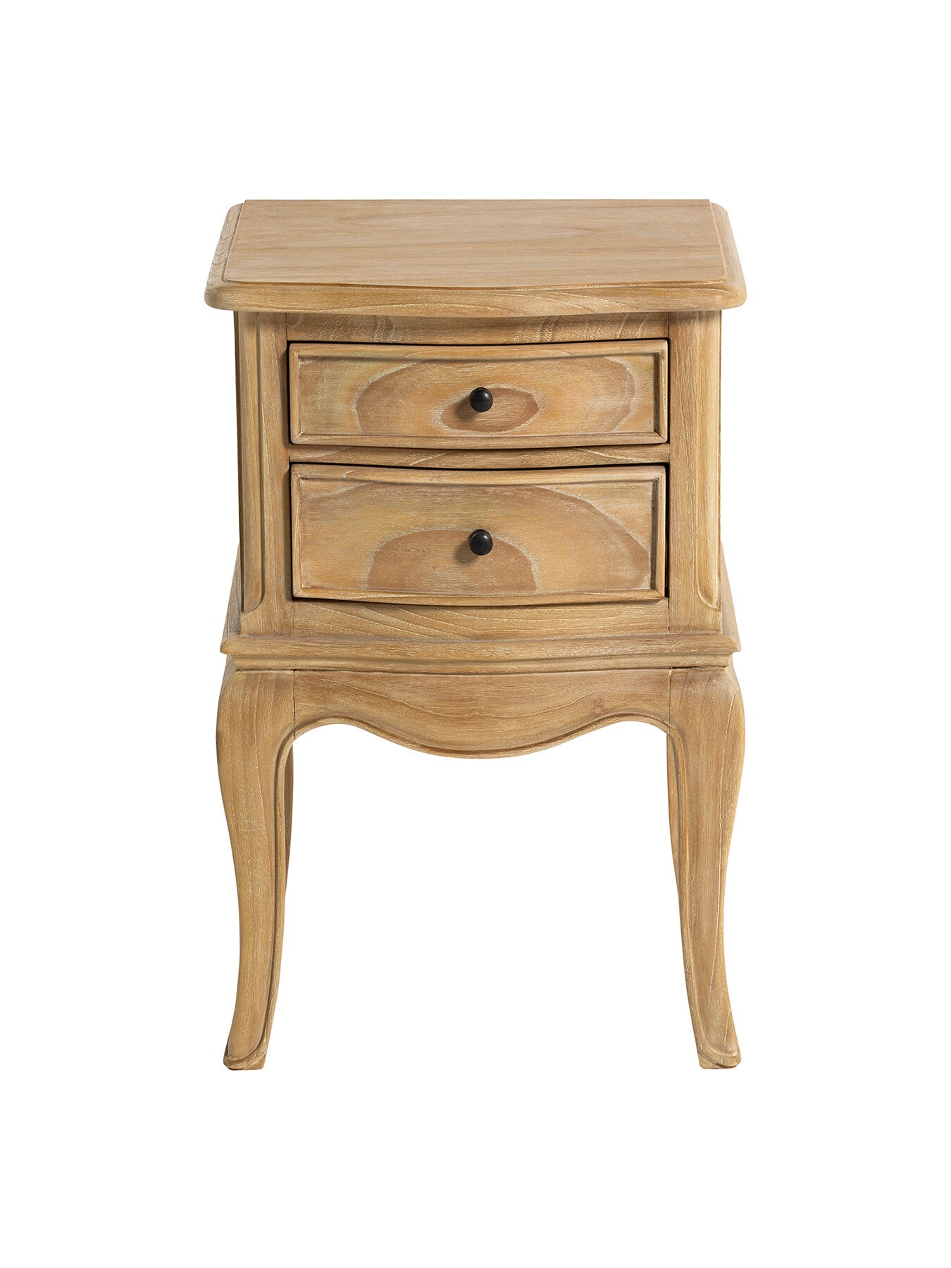Cecile Light Wooden French Style 2 Drawer Bedside Ta