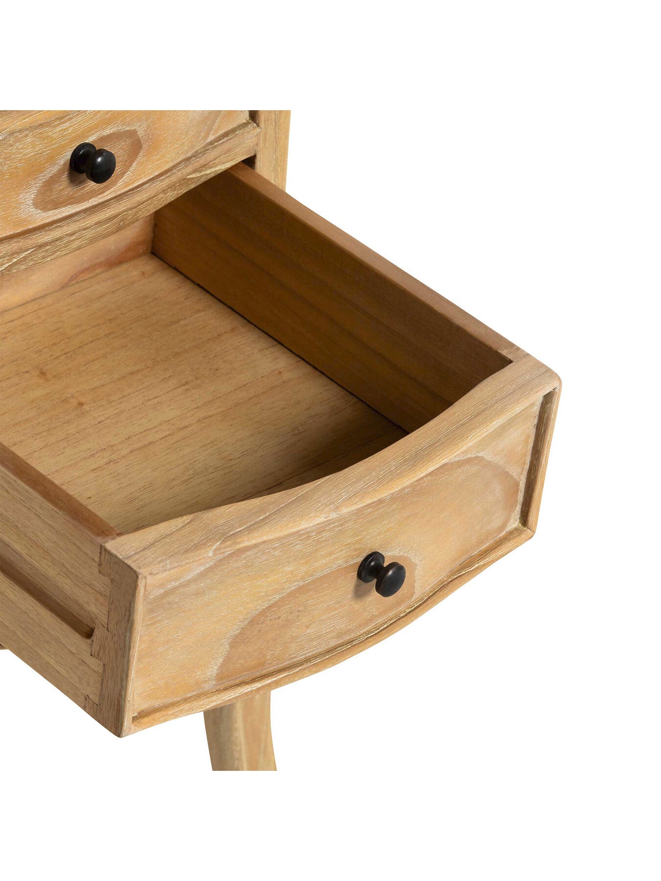 Cecile Light Wooden French Style 2 Drawer Bedside Ta