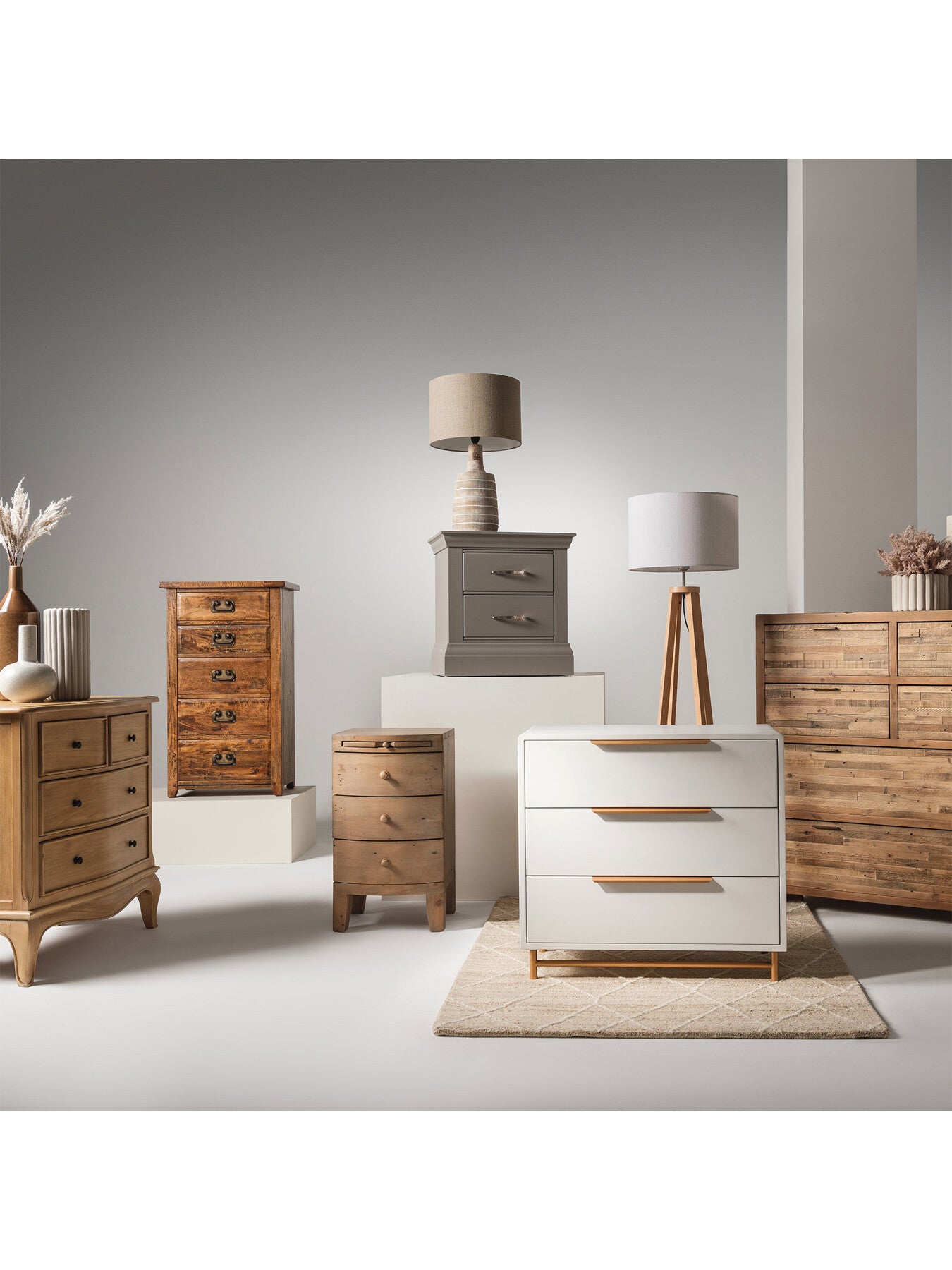 Cecile Light Wooden French Style 4 Drawer Chest