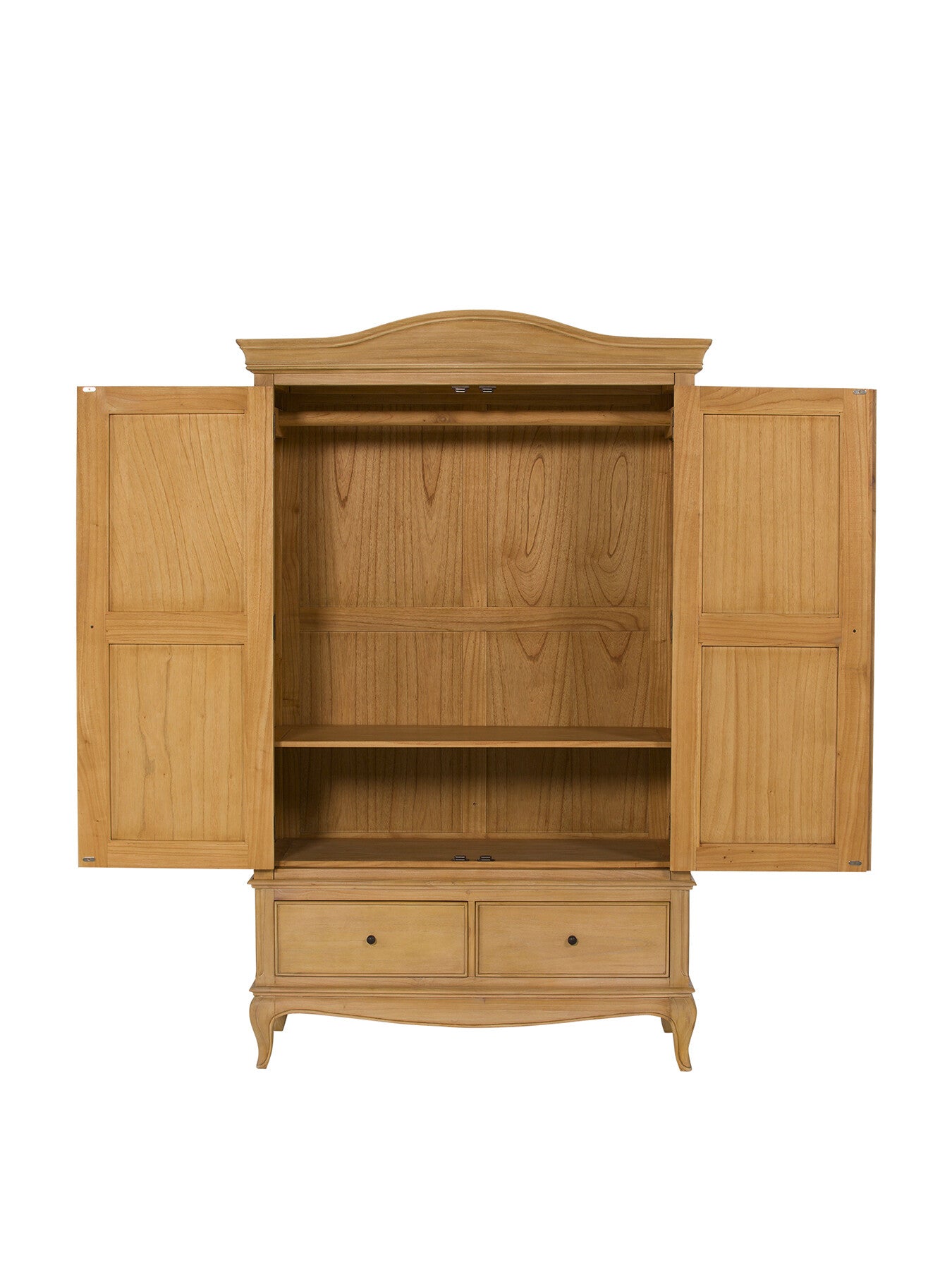 Cecile Light Wooden French Style Double Wardrobe Wit