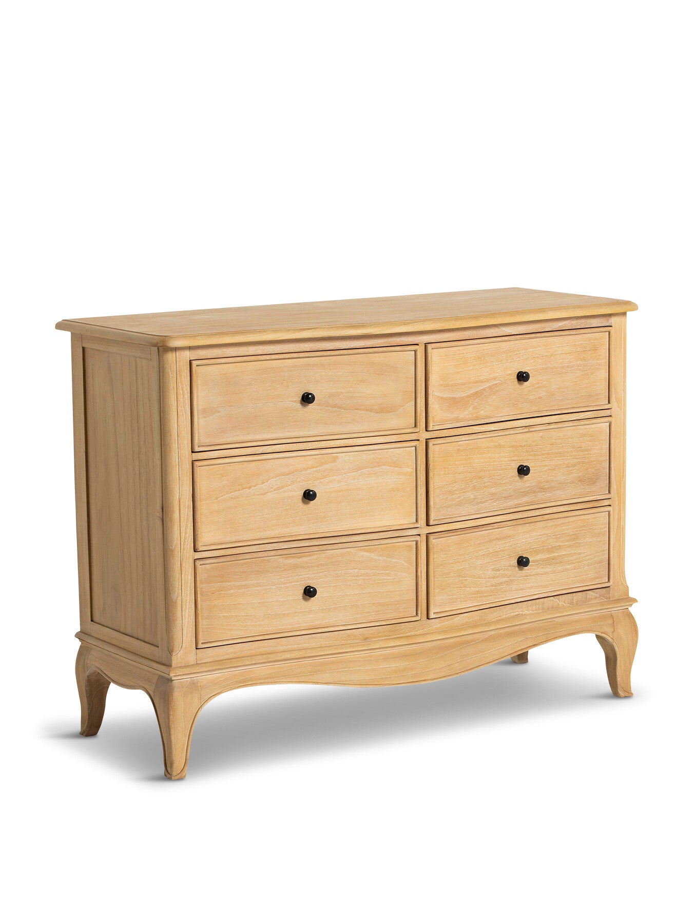 Cecile Light Wooden French Style 6 Drawer Chest