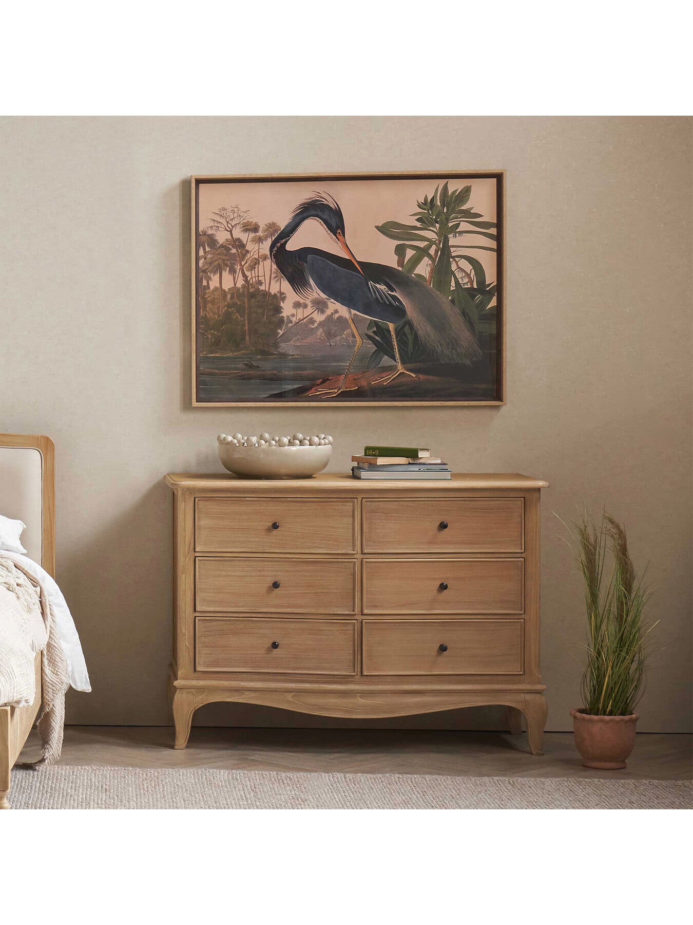 Cecile Light Wooden French Style 6 Drawer Chest