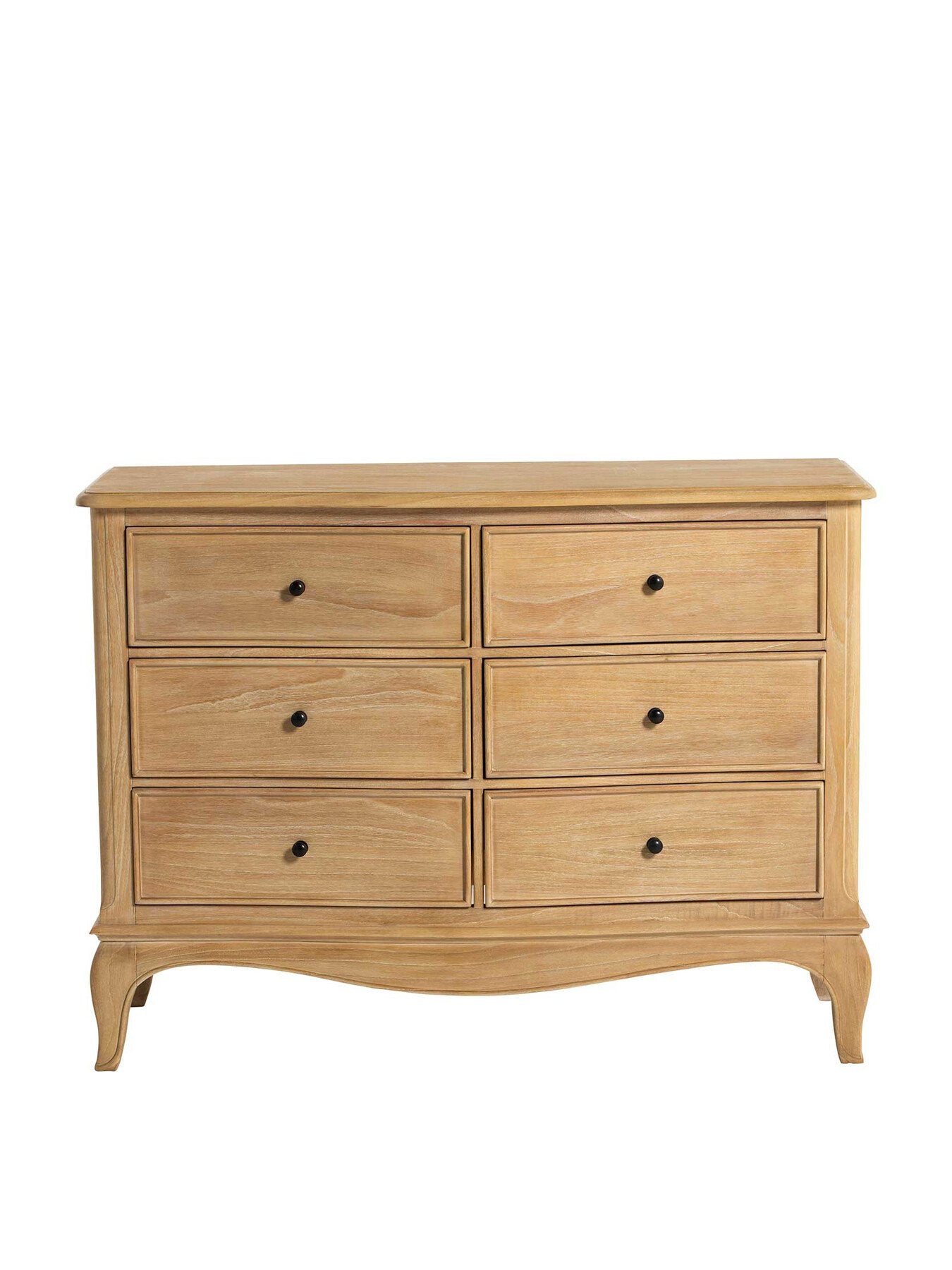 Cecile Light Wooden French Style 6 Drawer Chest