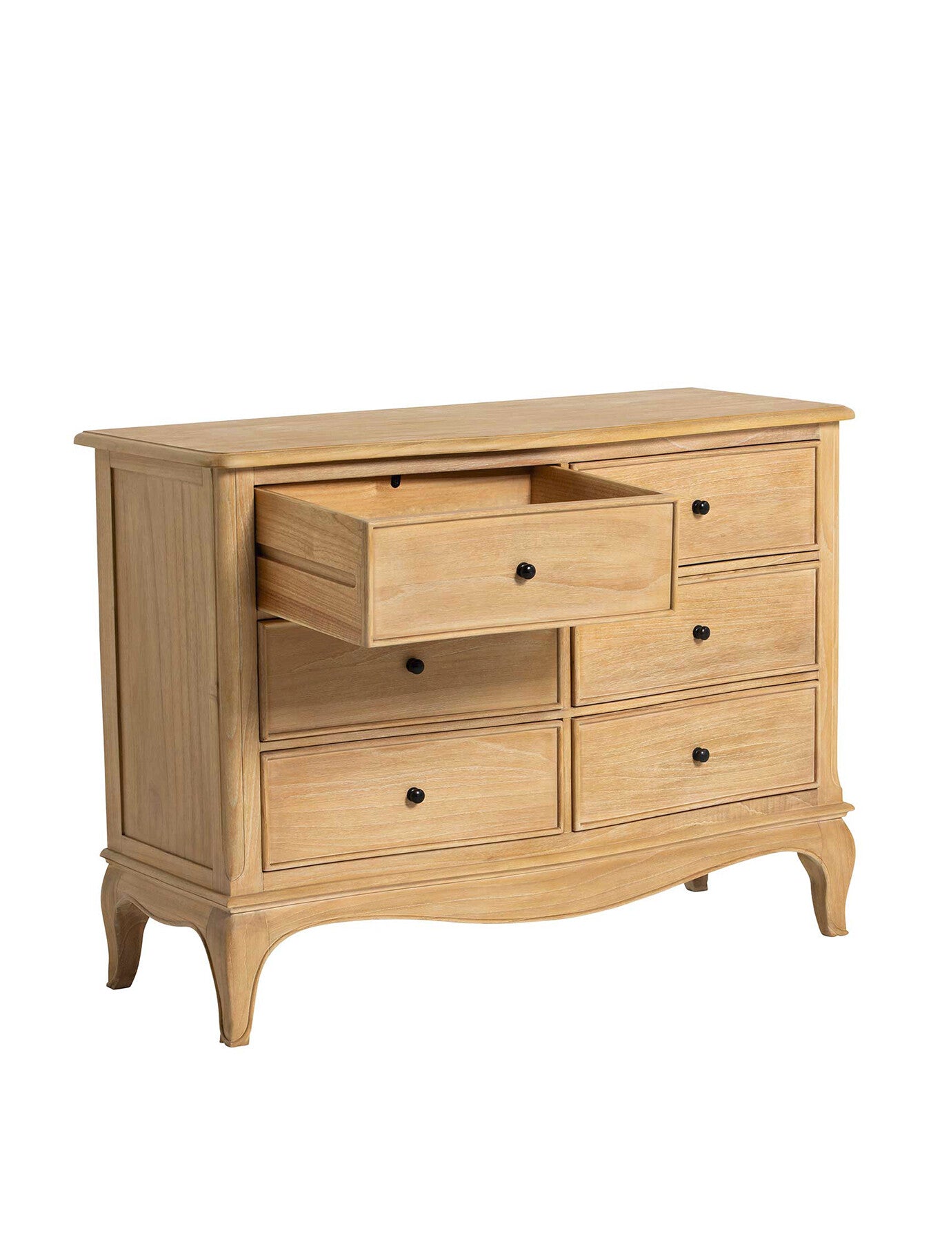 Cecile Light Wooden French Style 6 Drawer Chest