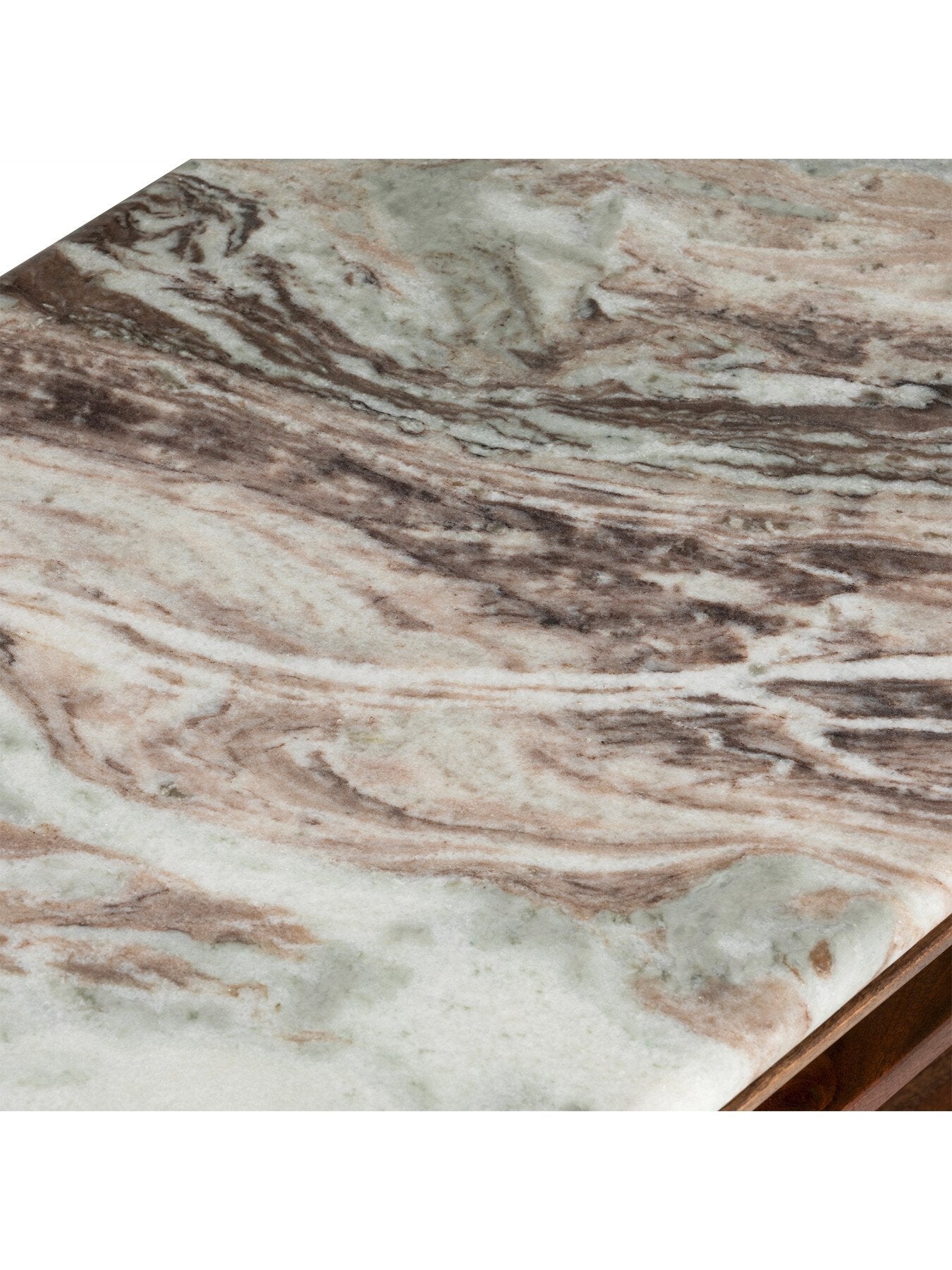 Brown Cresta Marble and Acacia Wood TV Unit