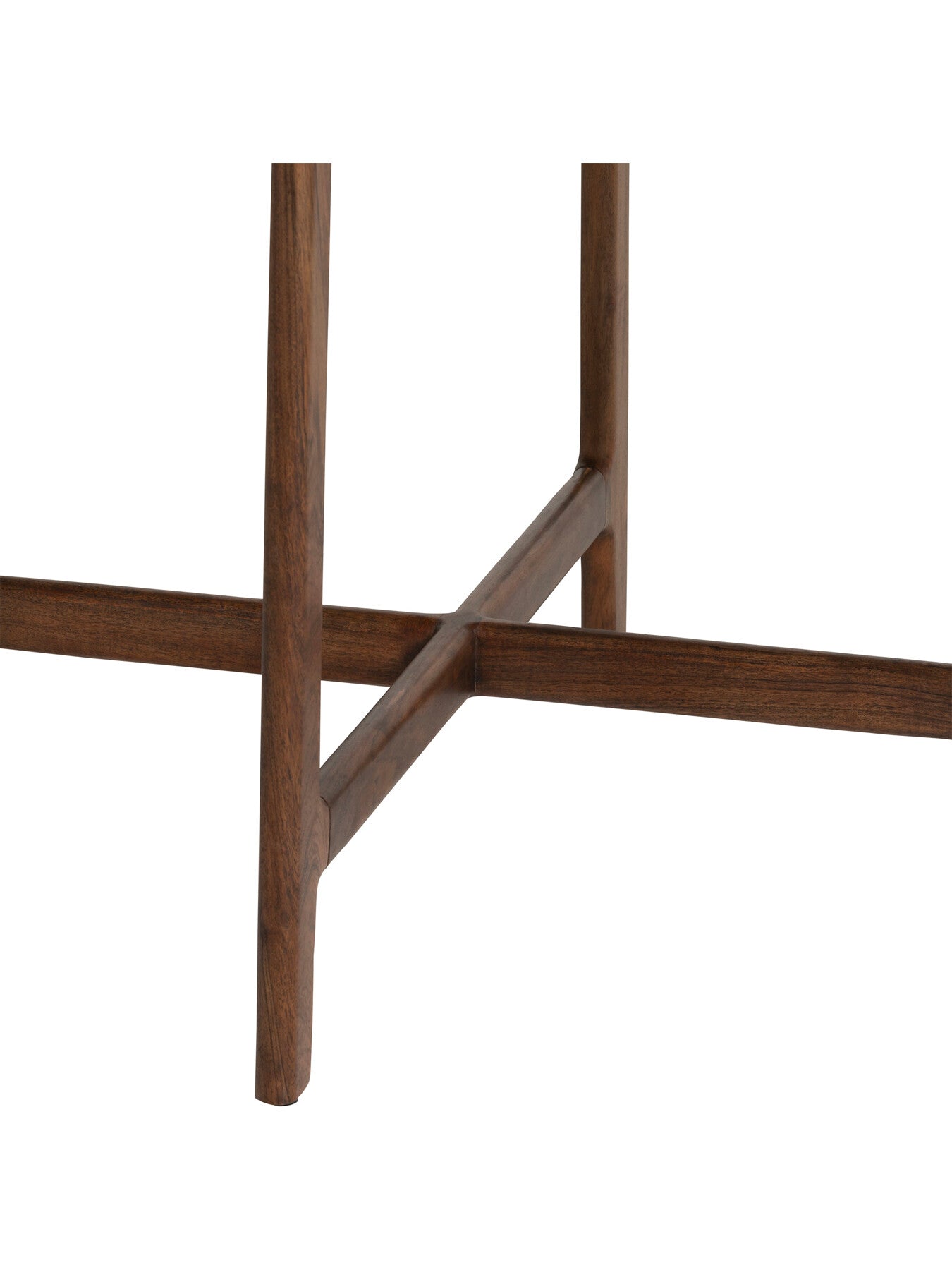 Brown Cresta Marble and Acacia Wood Dining Table