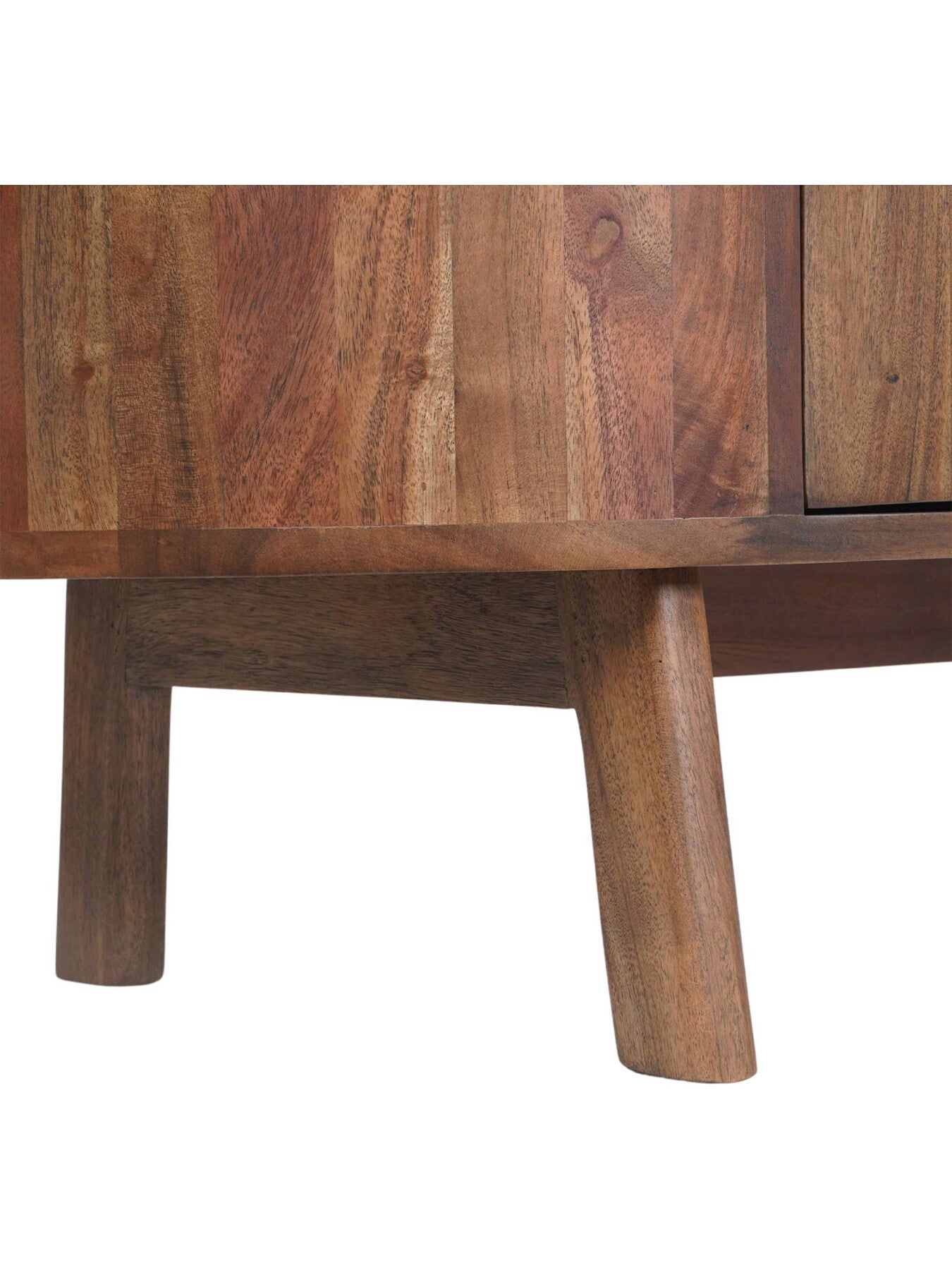 Brown Cresta Marble 4 Door Sideboard with Acacia Wood Base