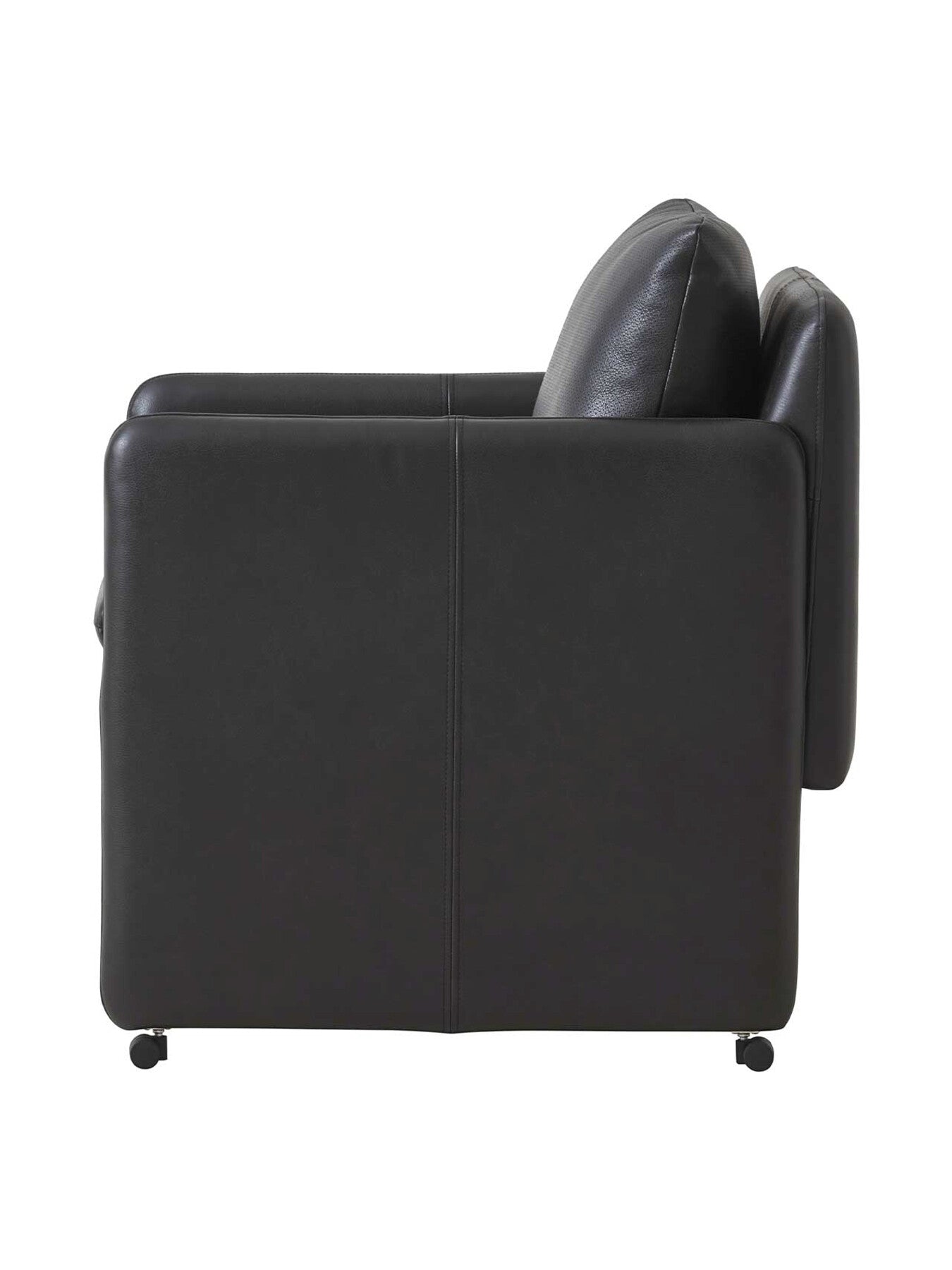 Brown Casca Dark Brown Leather Armchair On Wheels