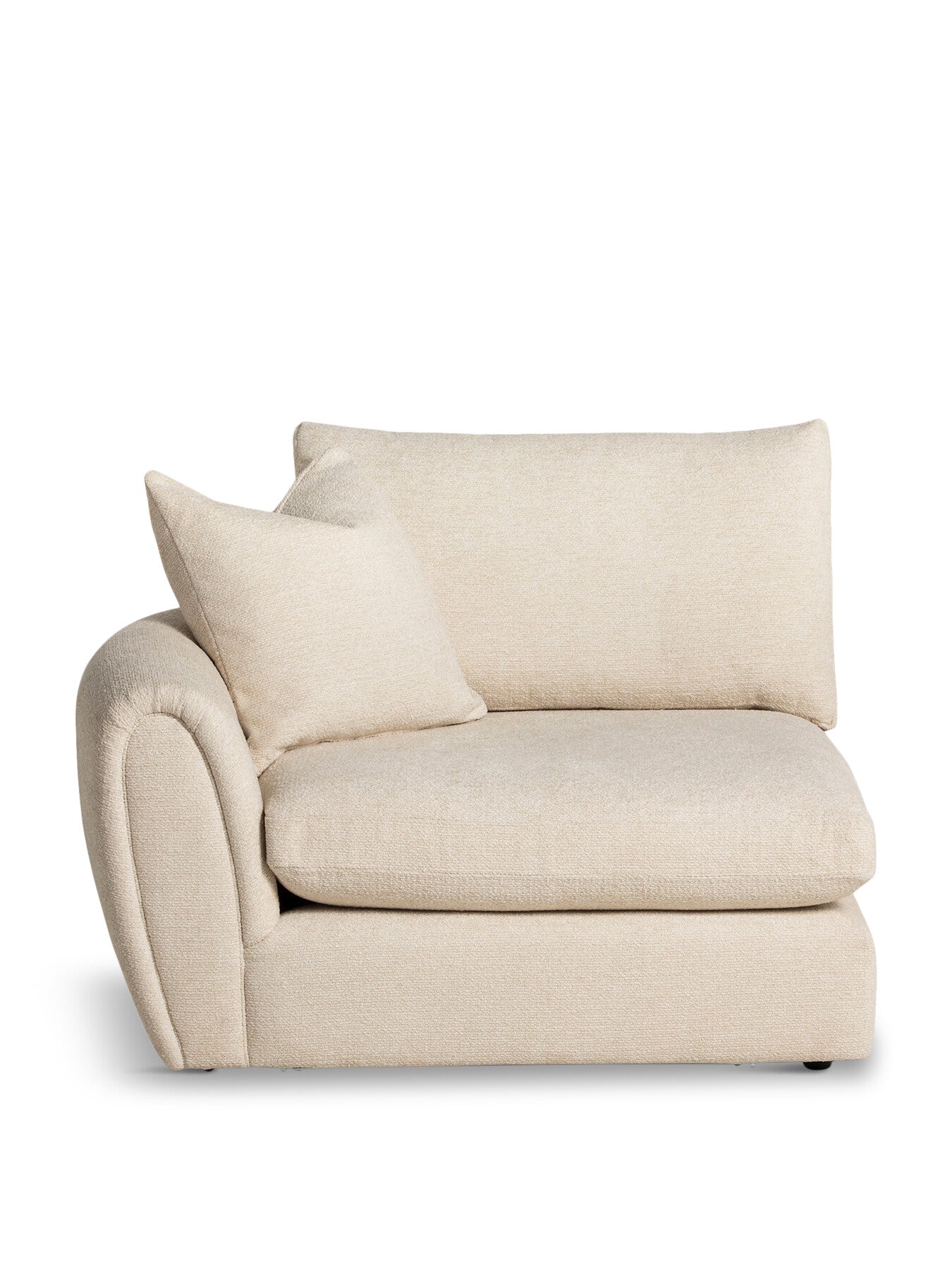 Neutral Damaris Fabric Modular 1 Seat Sofa Unit With Left Ar