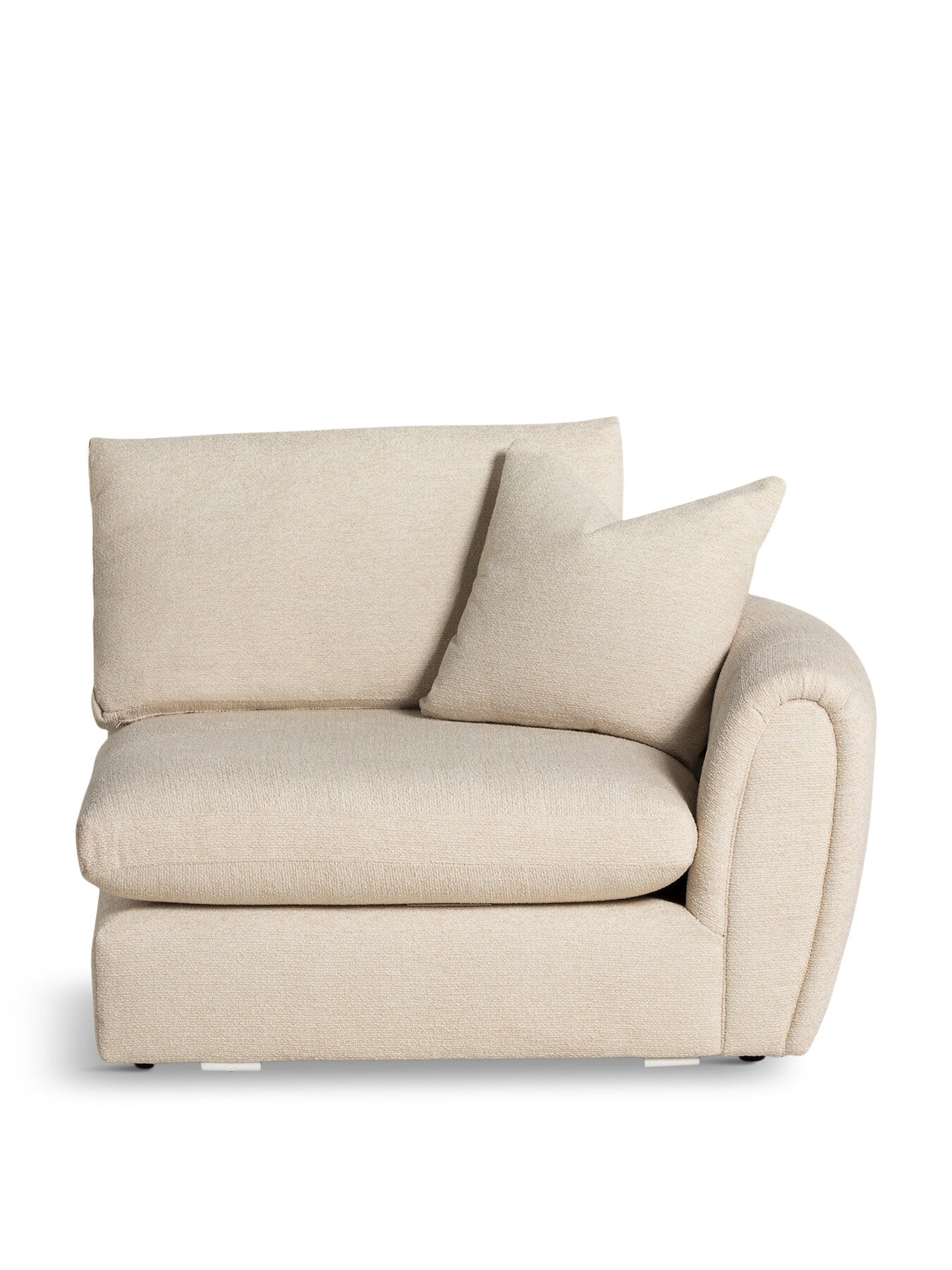 Neutral Damaris Fabric Modular 1 Seat Sofa Unit With Right A