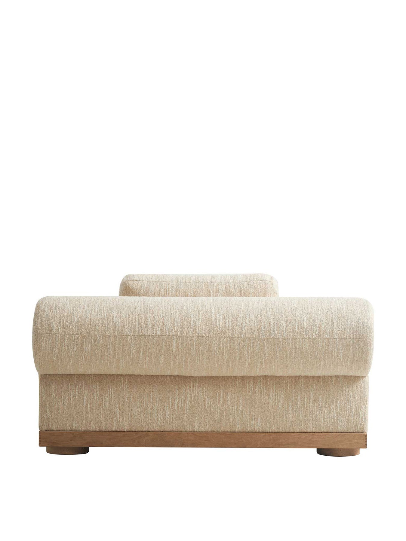 Neutral Fresno Cream Boucle Modular Armless 2 Seater Chair