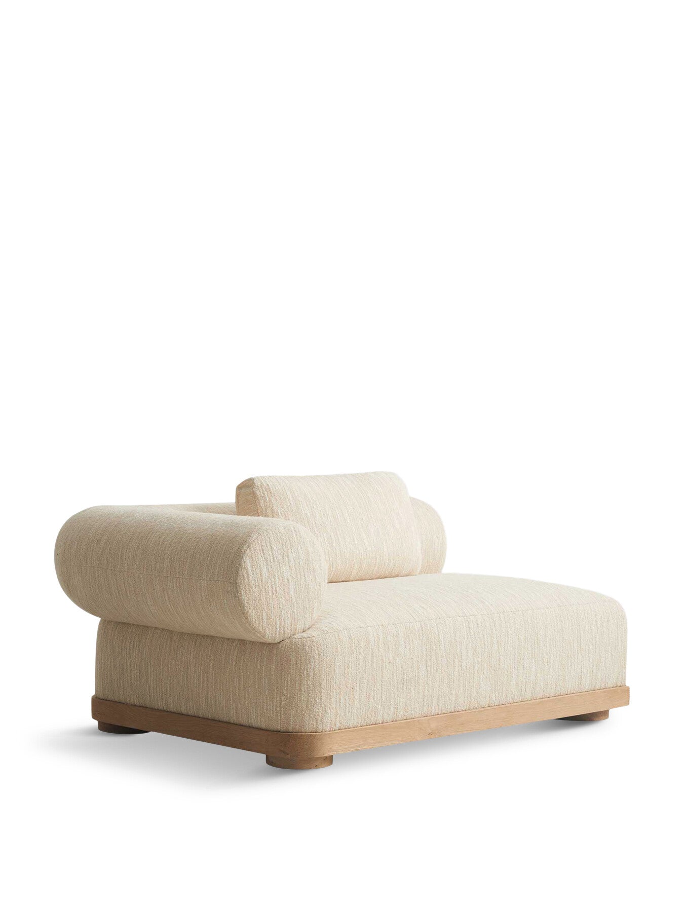 Neutral Fresno Cream Boucle Modular 1.5 Seater Sofa Unit Wit