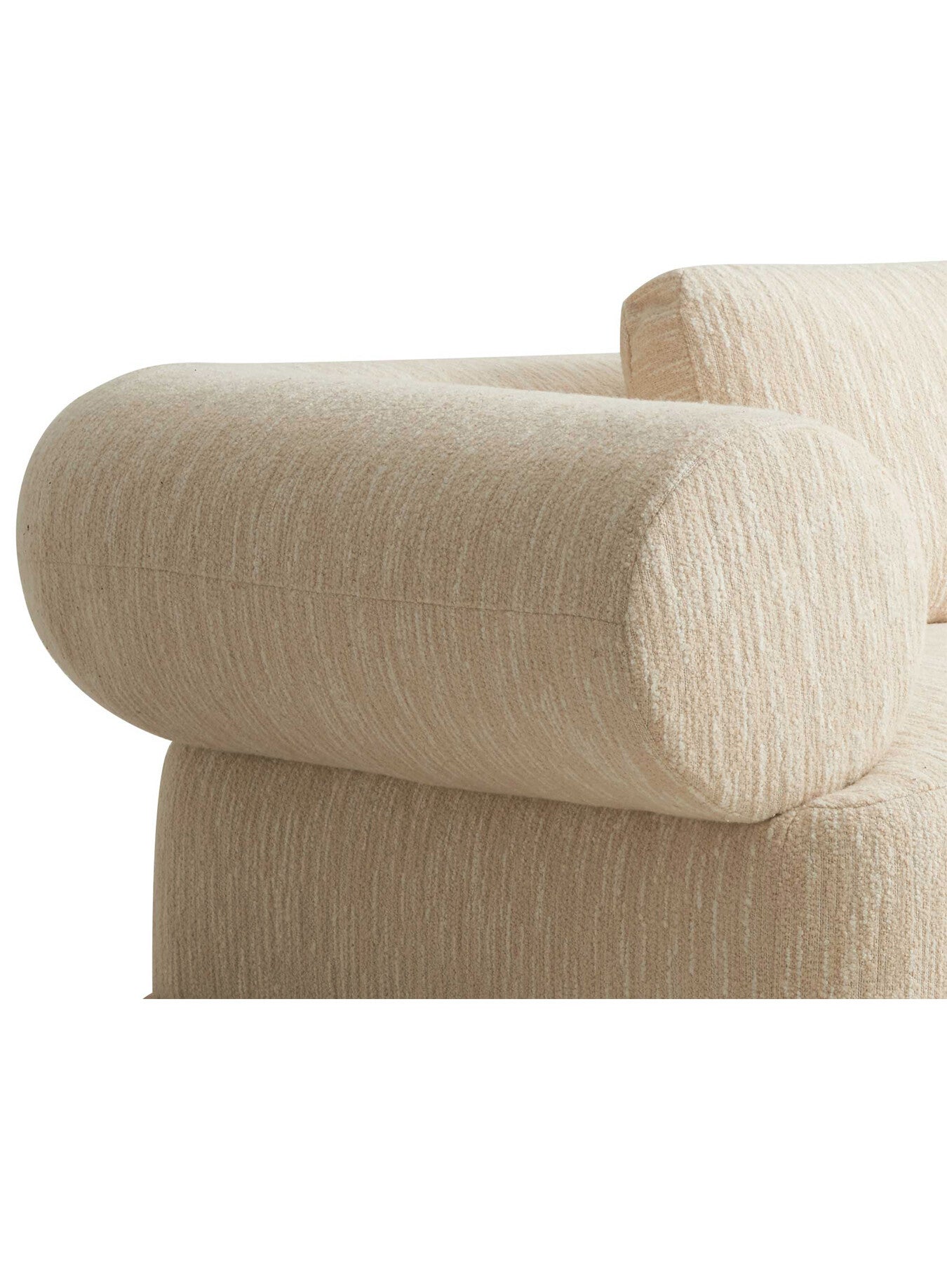 Neutral Fresno Cream Boucle Modular 1.5 Seater Sofa Unit Wit