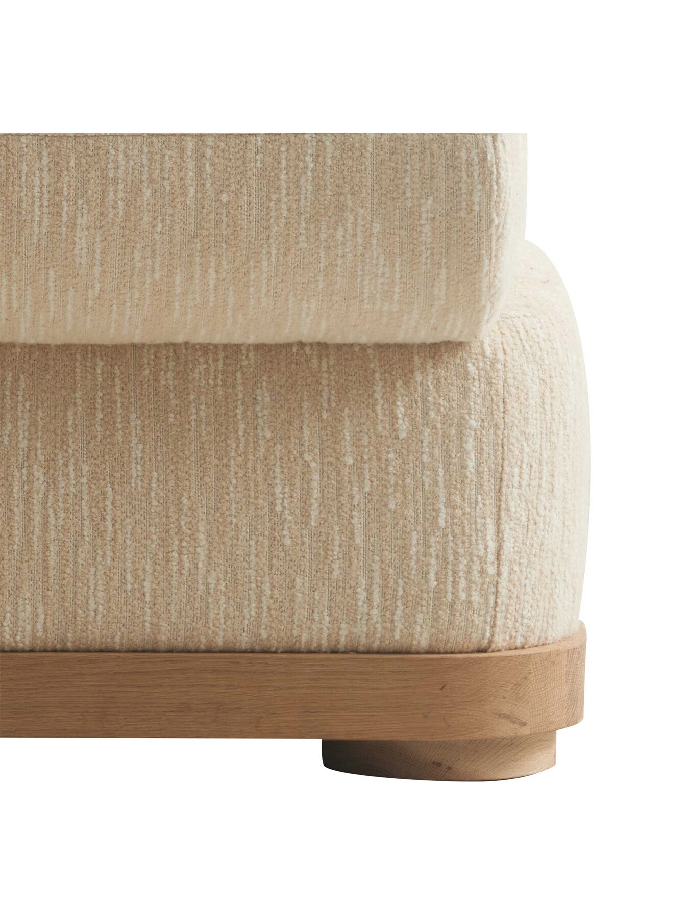 Neutral Fresno Cream Boucle Modular 1.5 Seater Sofa Unit Wit