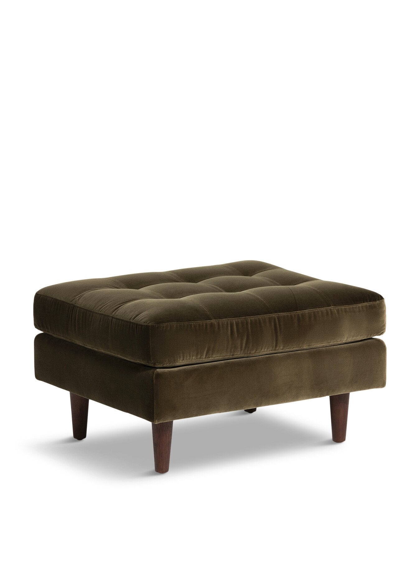 Green Hemingway Green Velvet Footstool