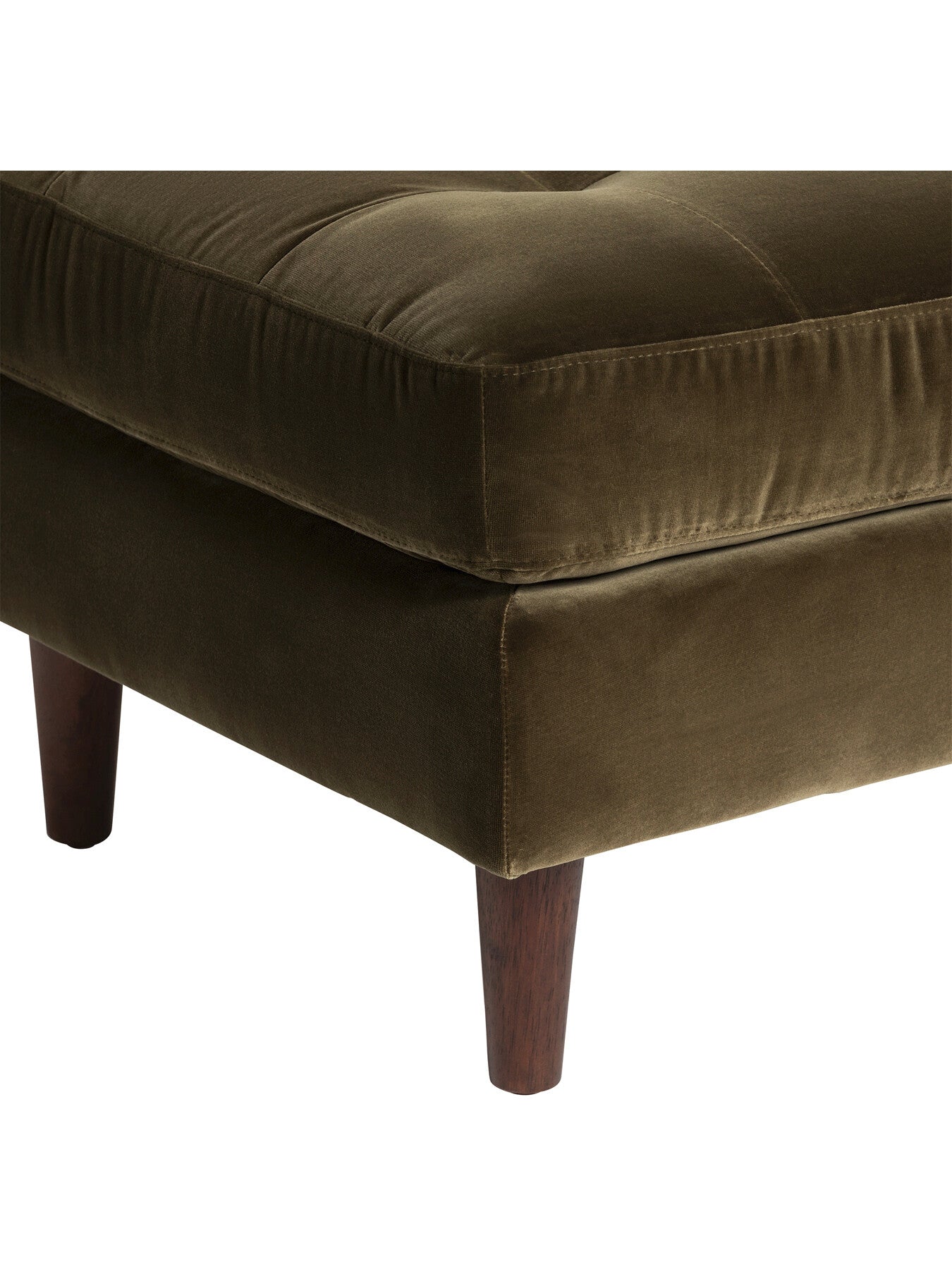 Green Hemingway Green Velvet Footstool
