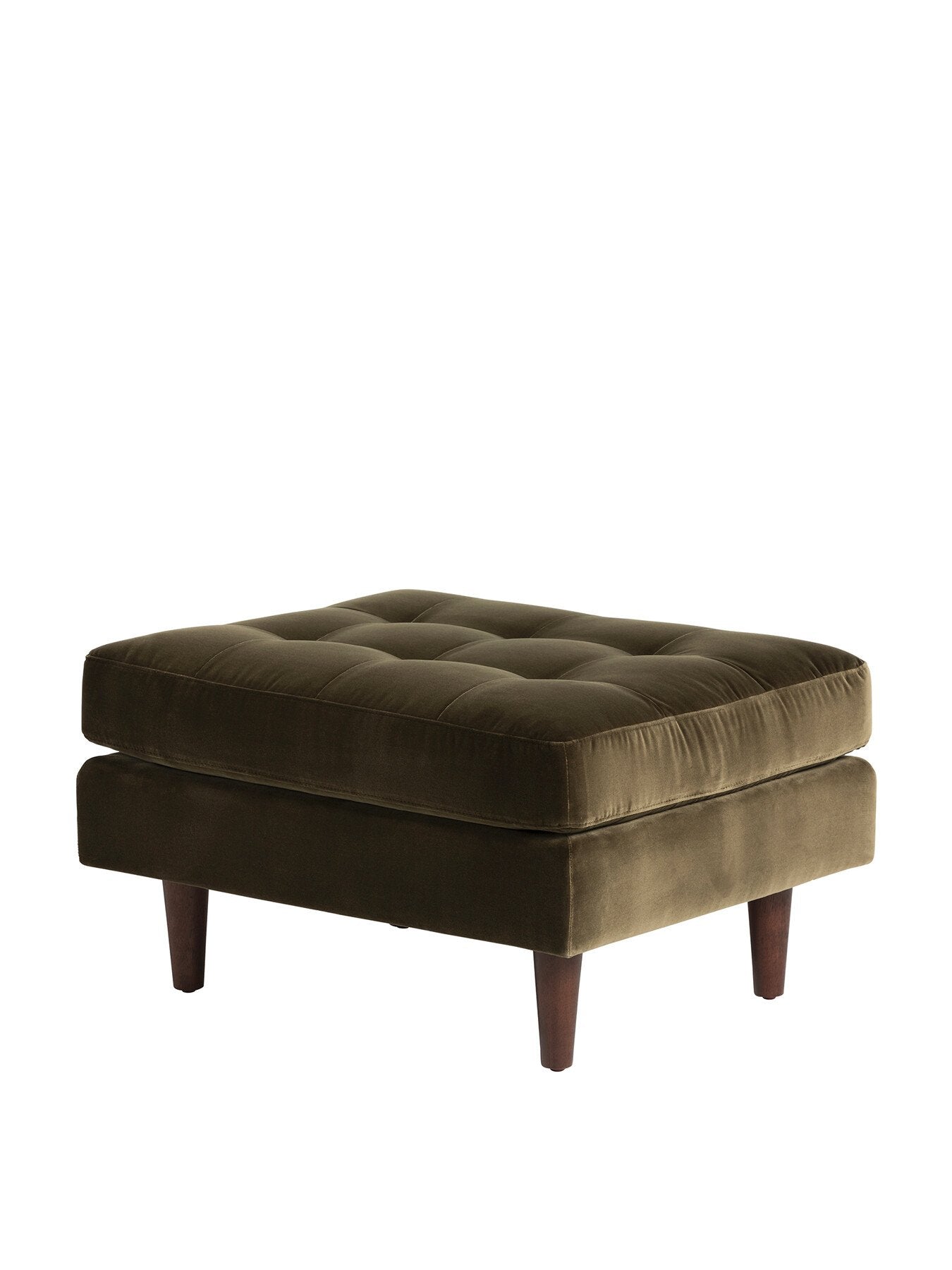 Green Hemingway Green Velvet Footstool