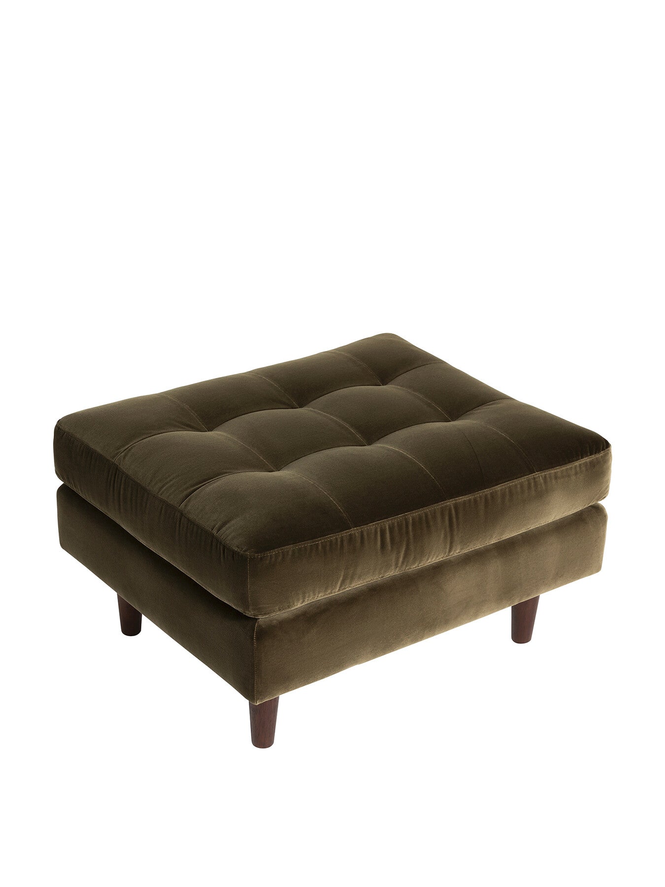 Green Hemingway Green Velvet Footstool