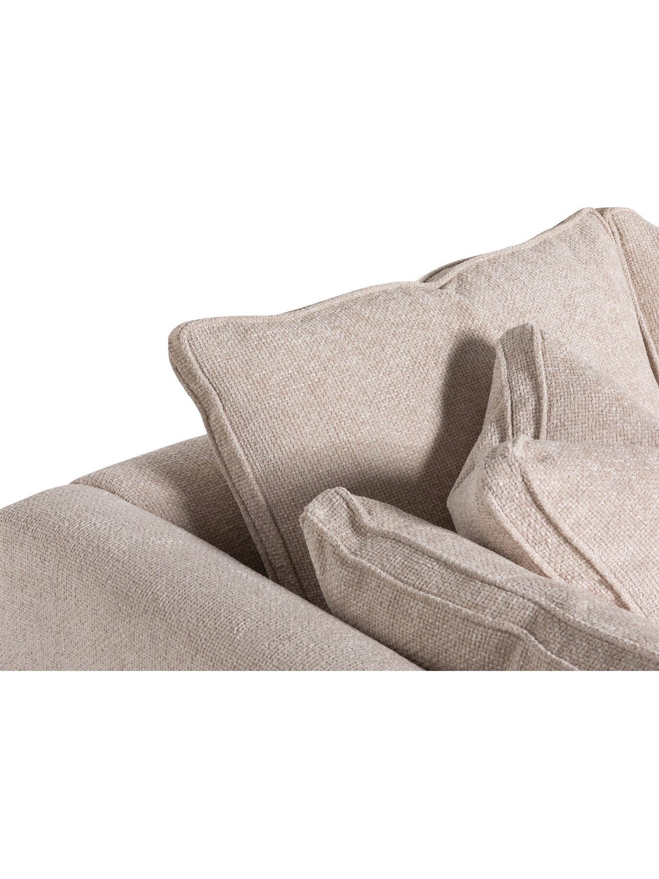 Neutral Harrington Plush Velvet Large Right Hand Corner Sofa