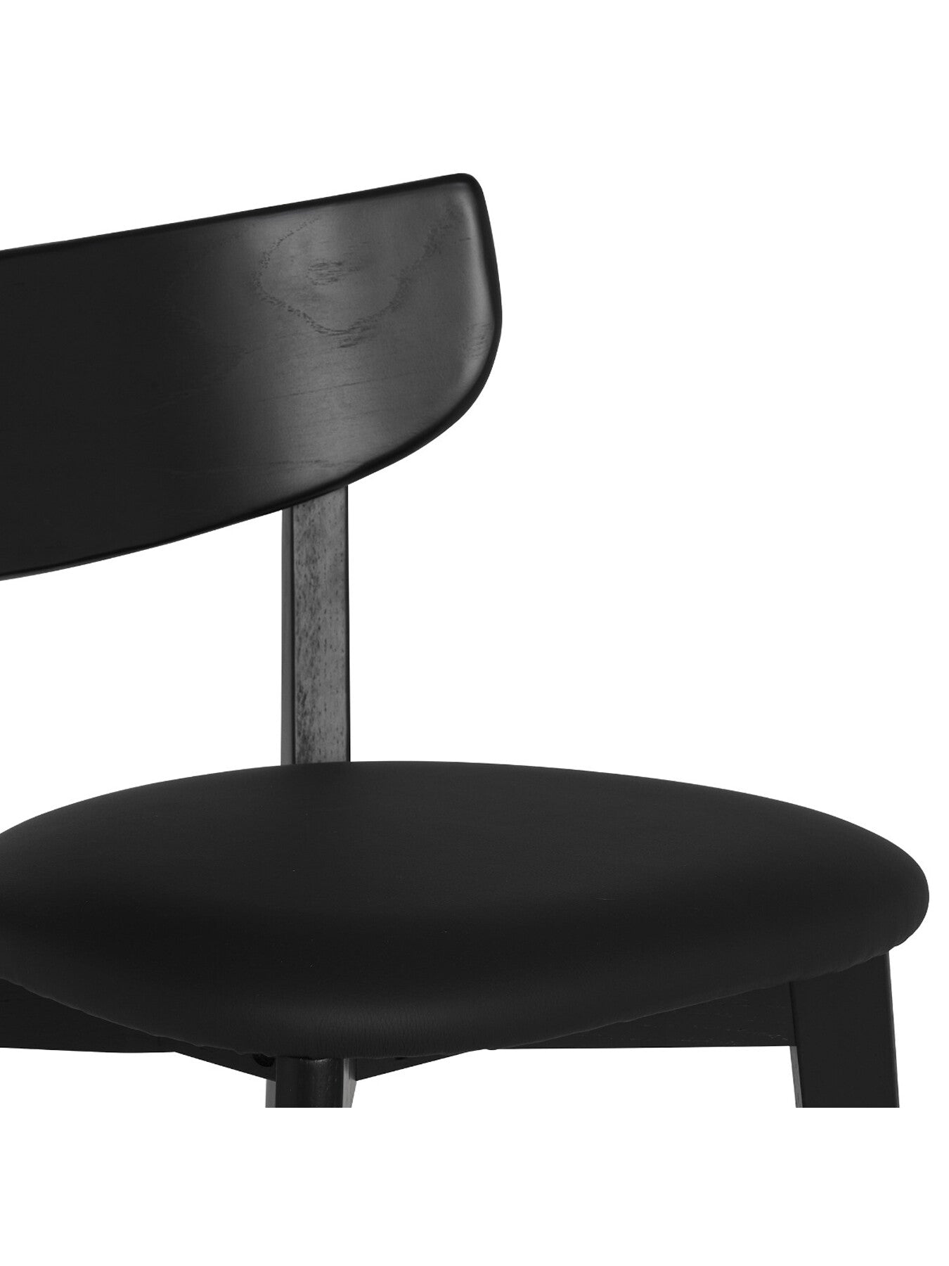 Black Jessa Black Oak Counter Stool With Black Pu Seat