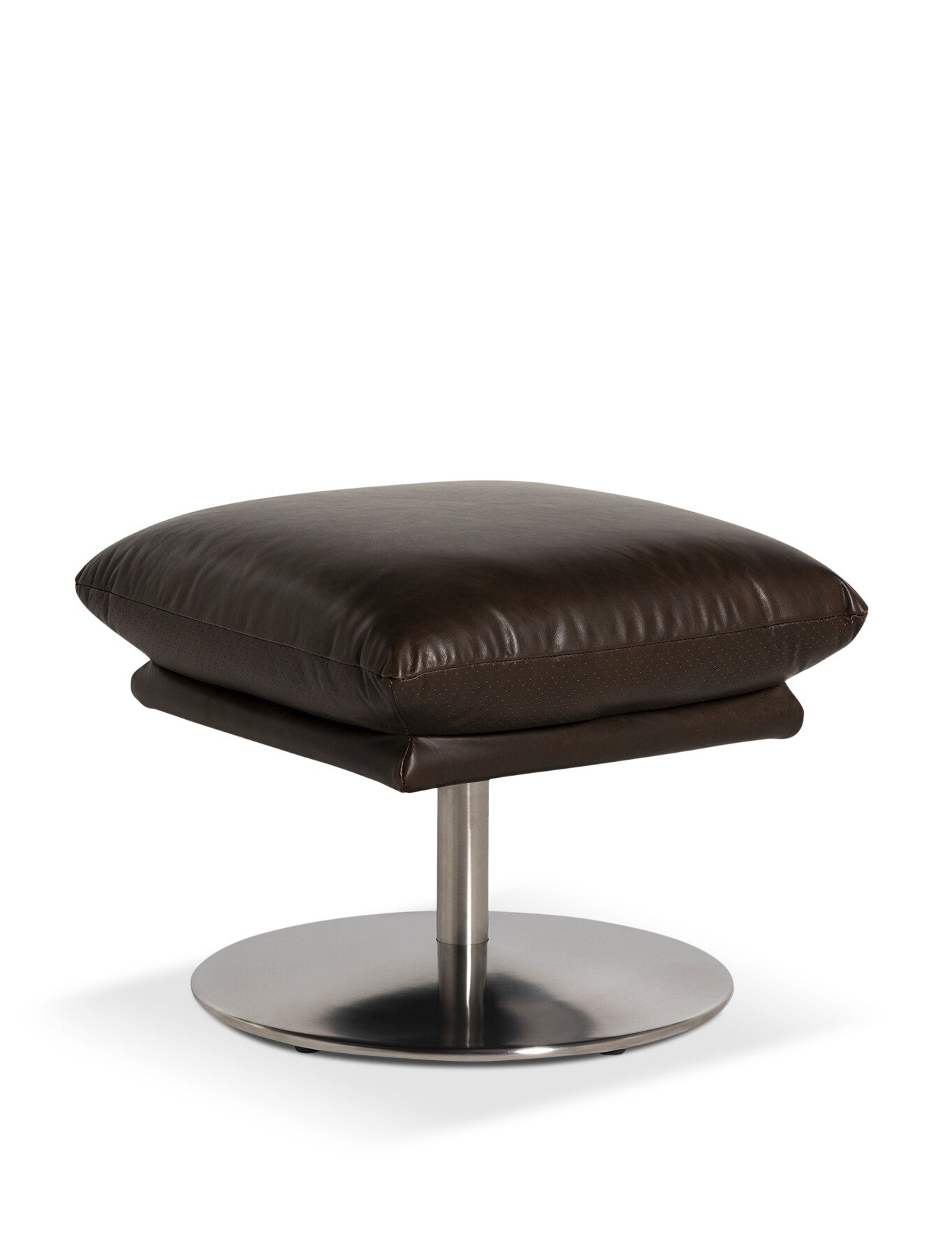 Brown Jessup Dark Brown Leather Footstool